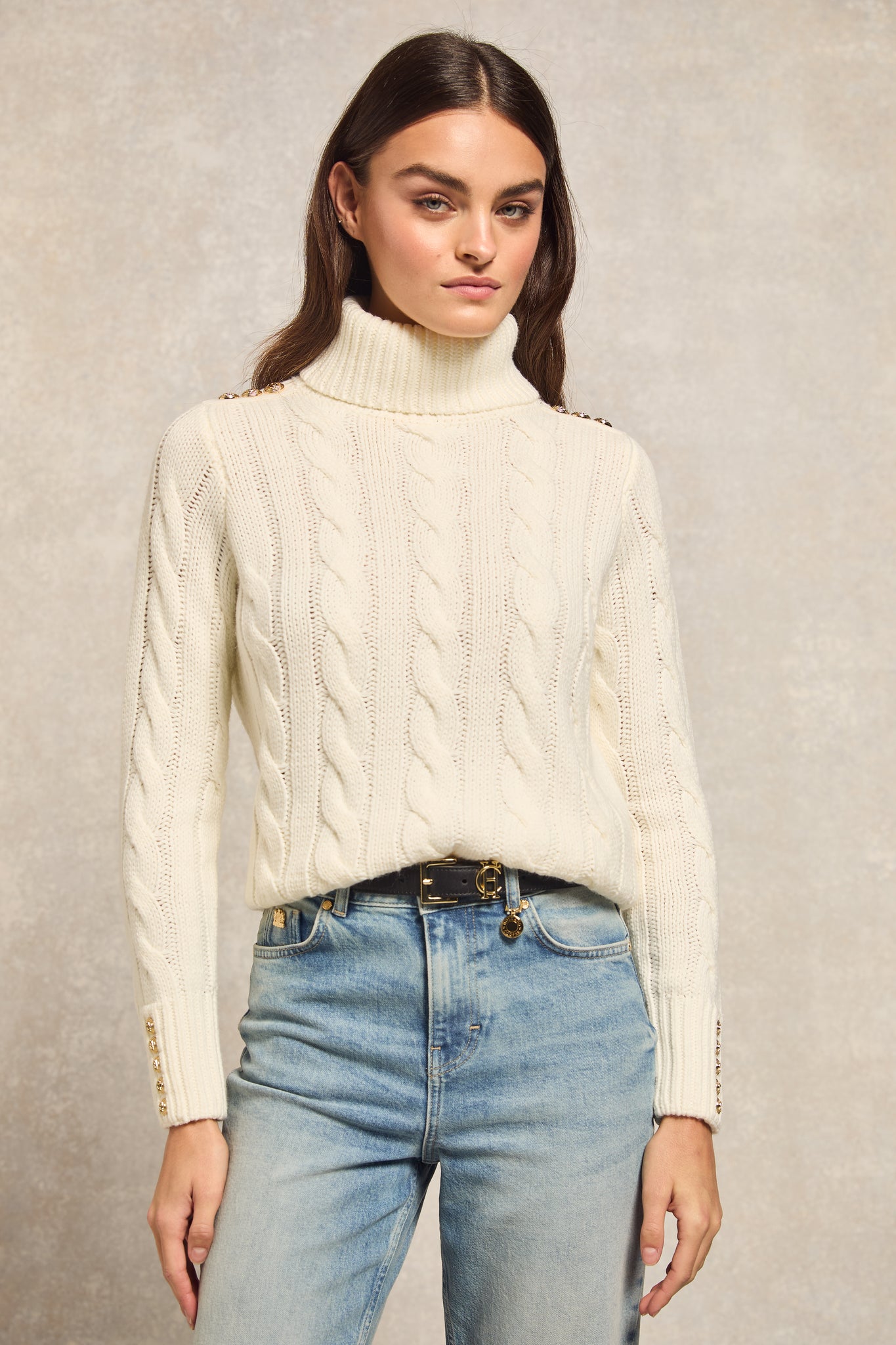 Lucia Roll Neck Knit (Natural)