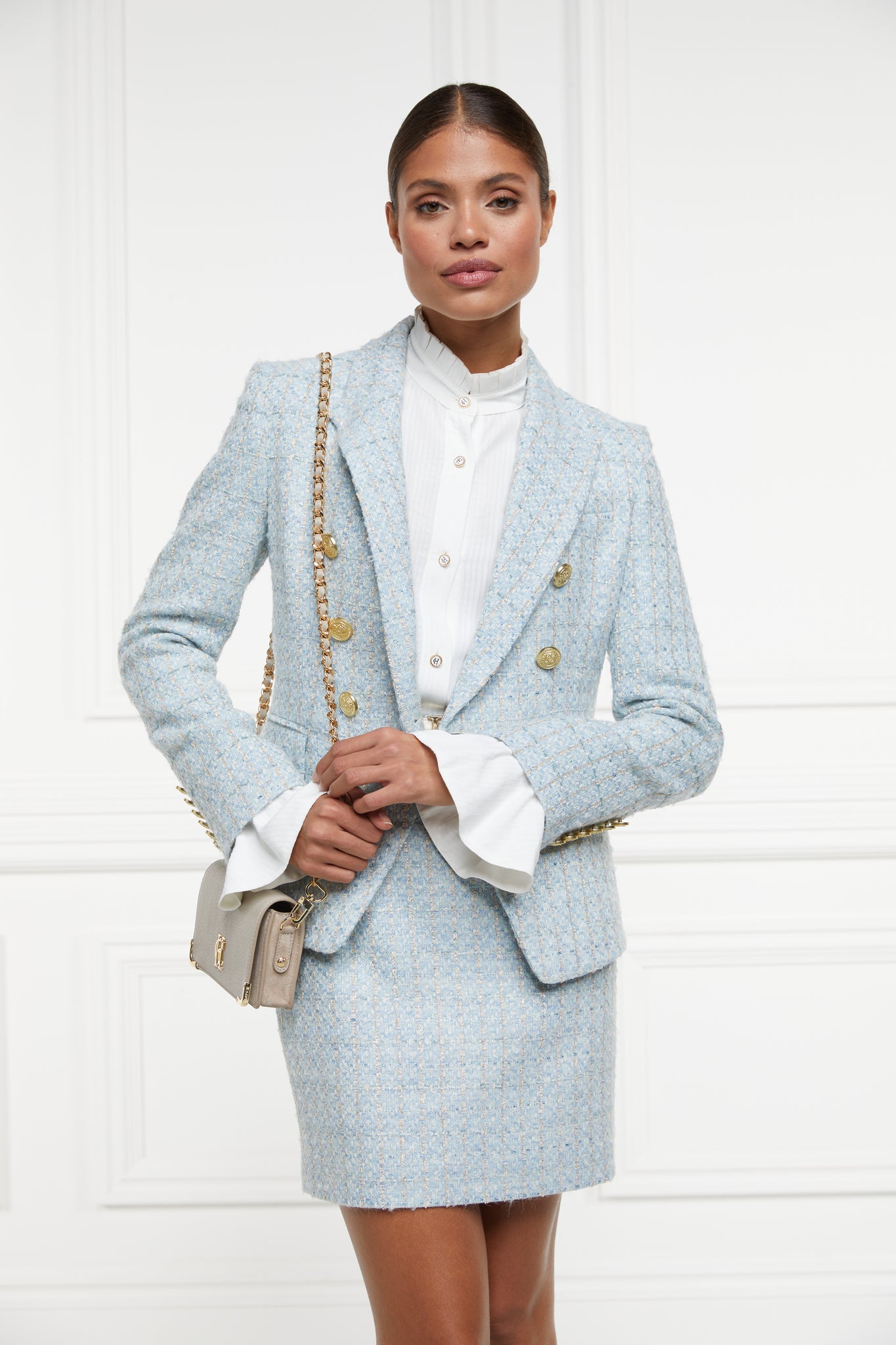 The Sky Blue Boucle Suit