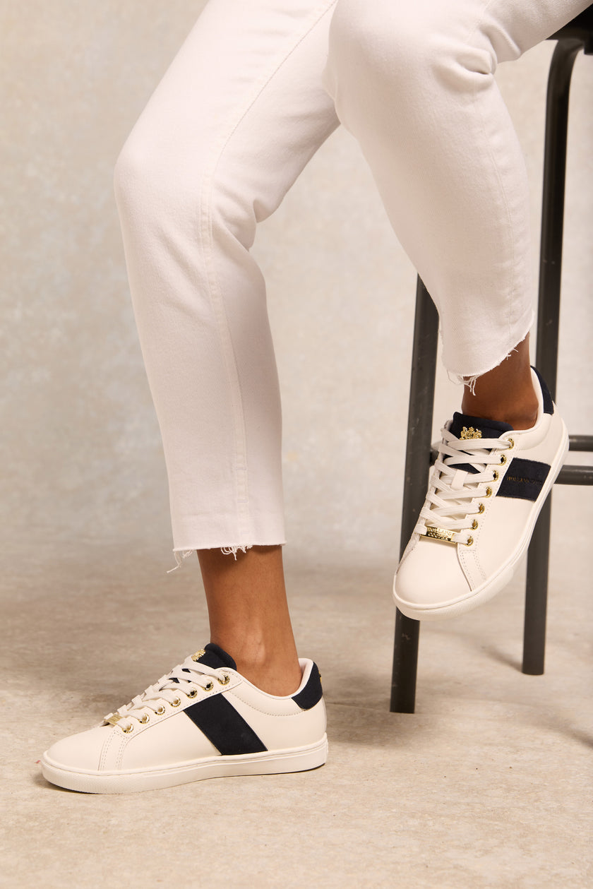 Knightsbridge Court Trainer (White Navy)