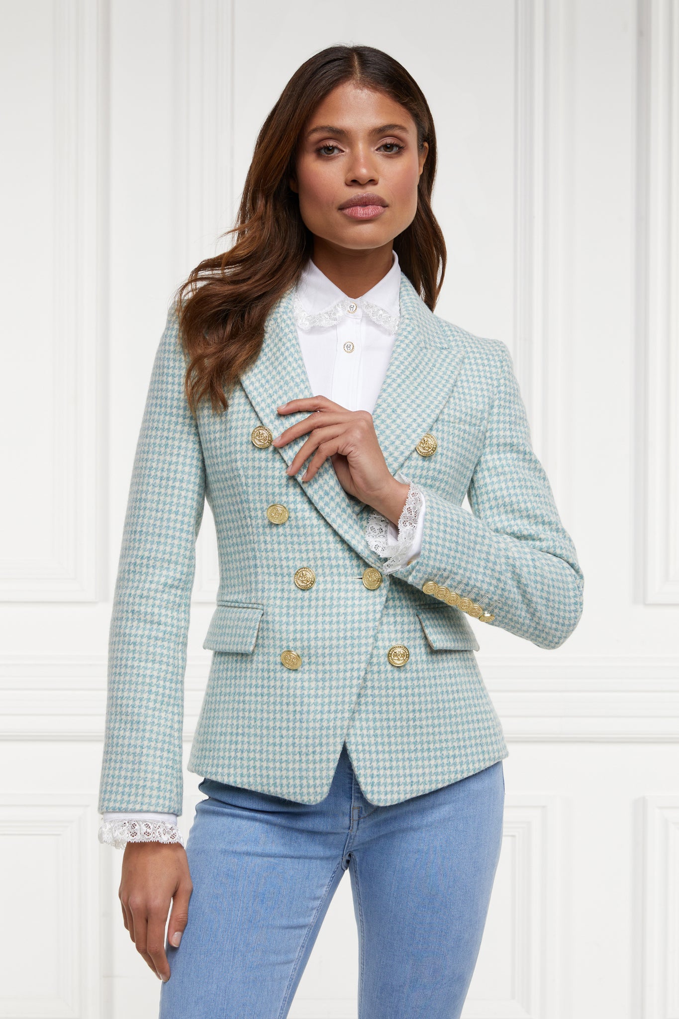 Knightsbridge Blazer (Teal Houndstooth)