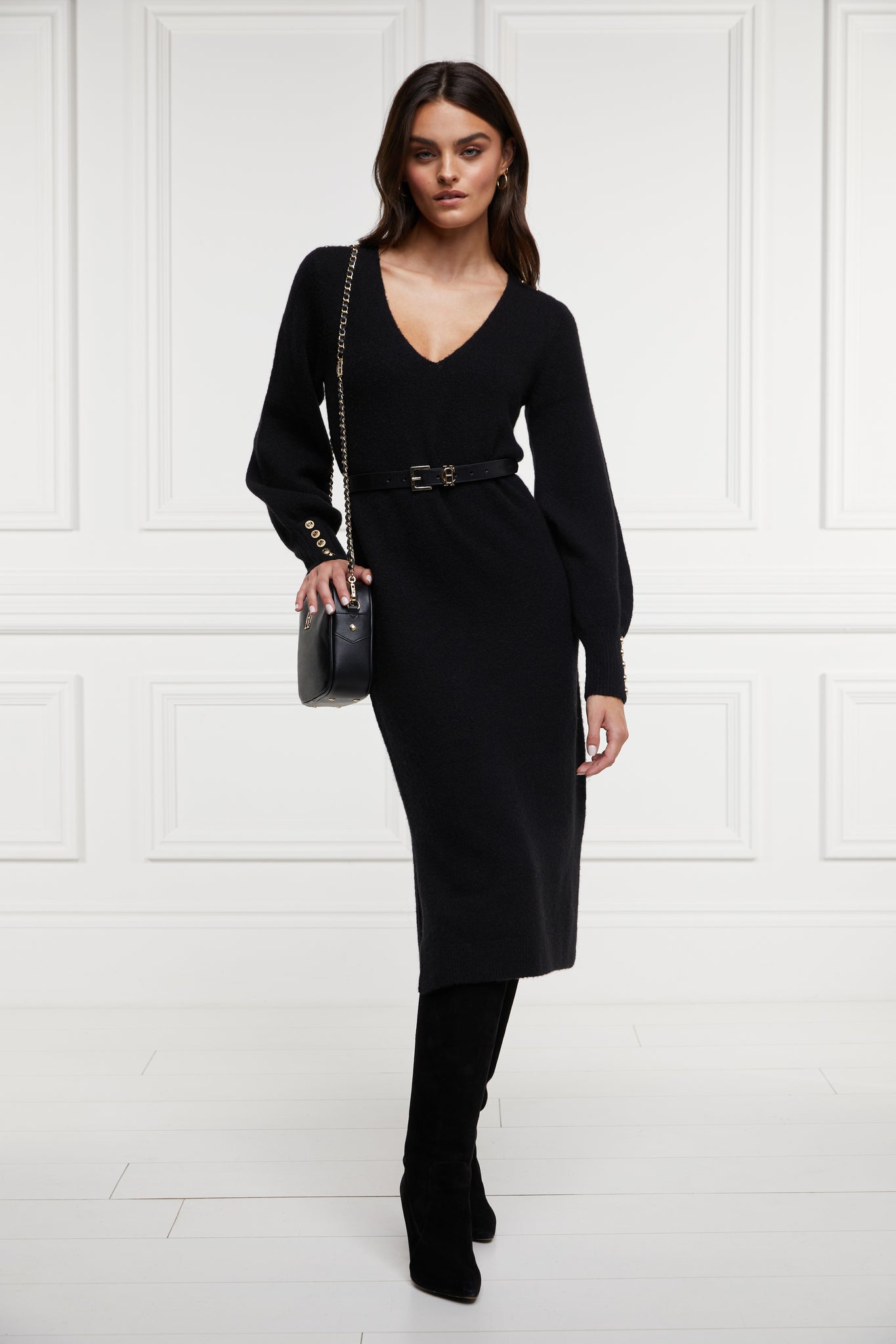 Berkeley V-Neck Dress (Black)