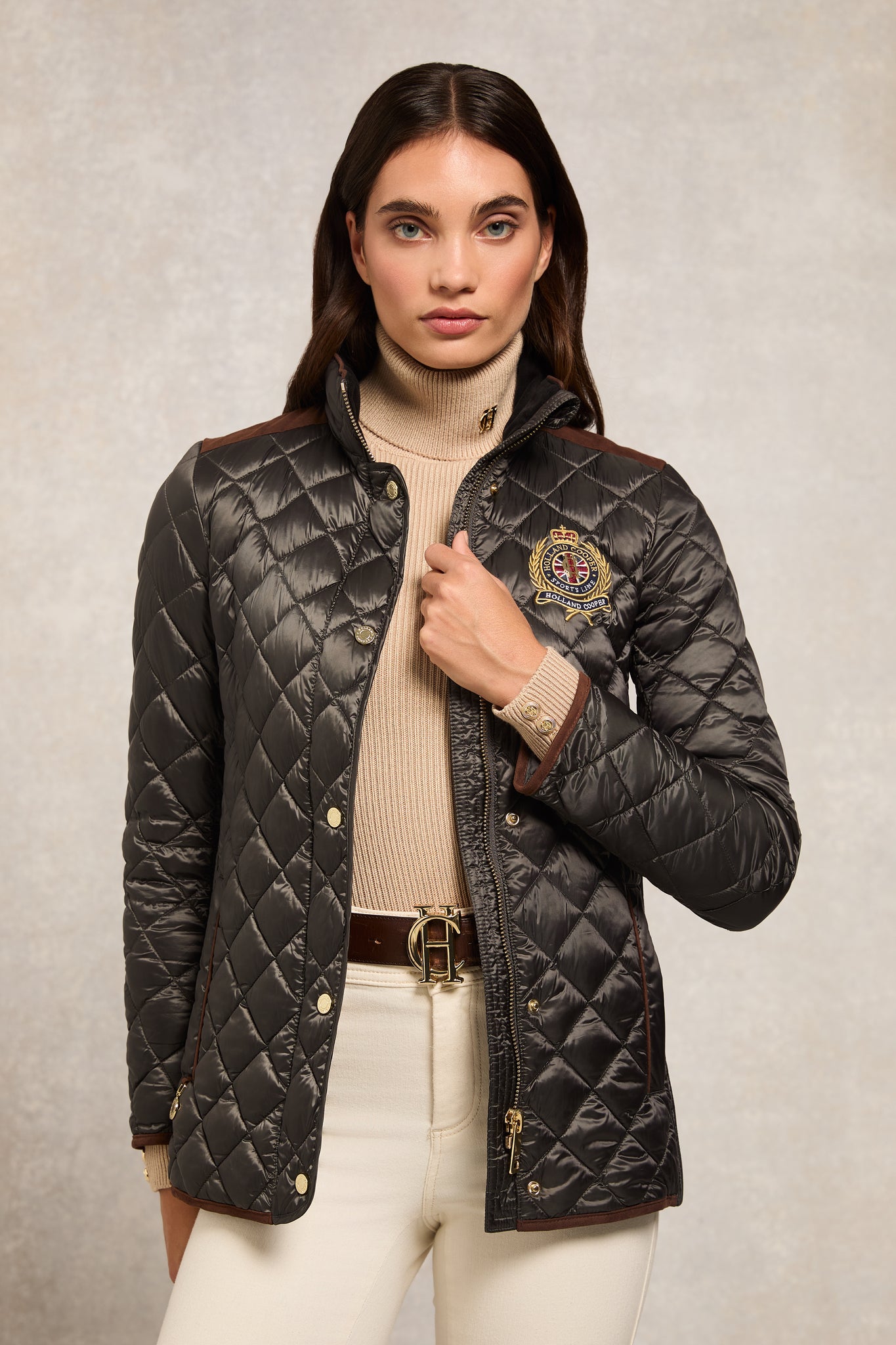 Diamond Quilt Classic Jacket (Khaki)