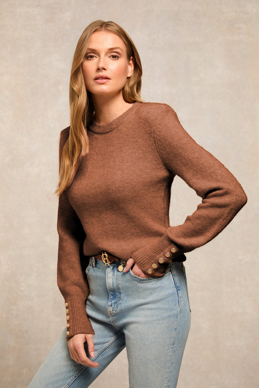 Isla Crew Neck Knit (Latte)