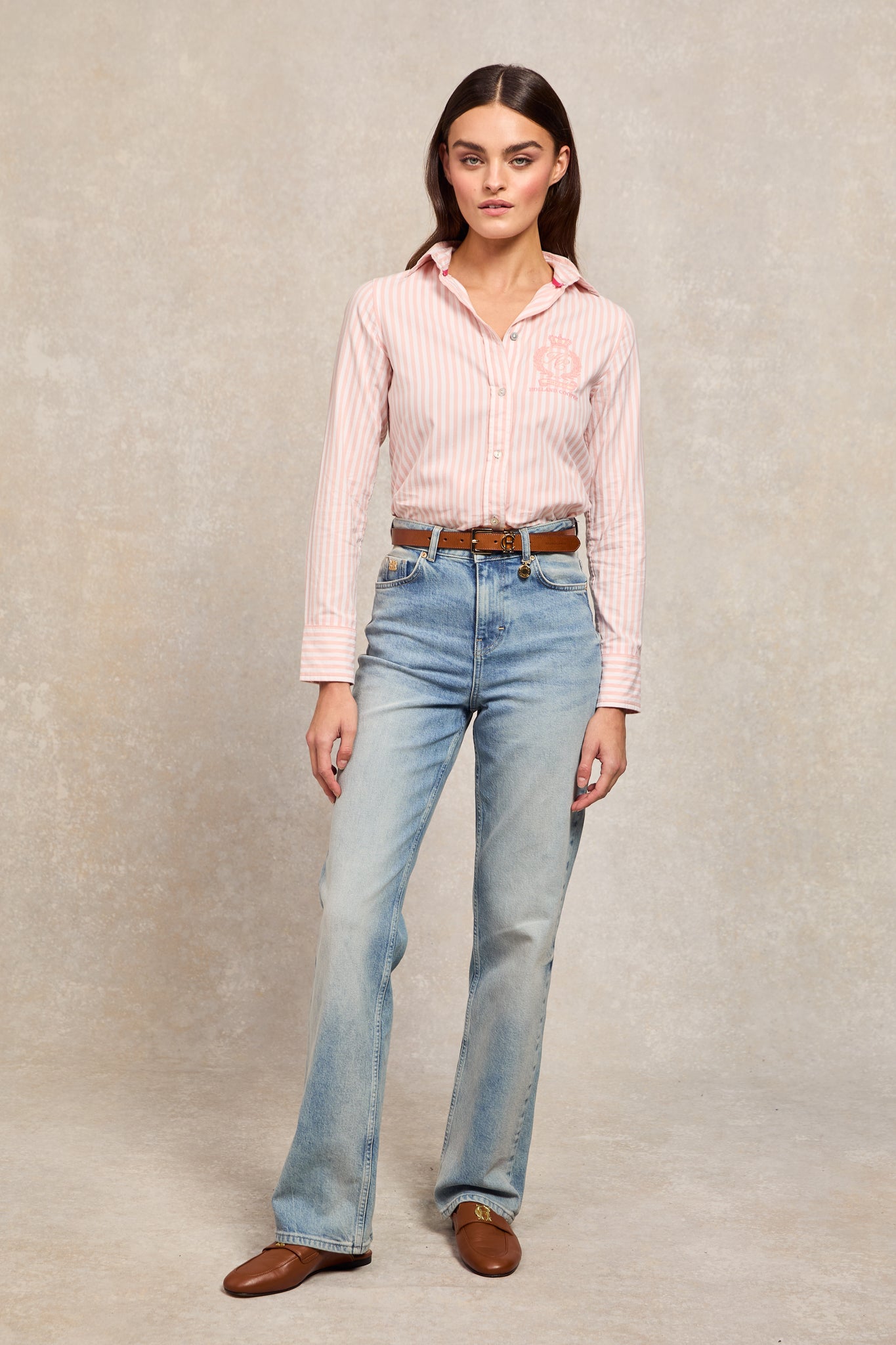 Classic Button Down Shirt (Pink Stripe)