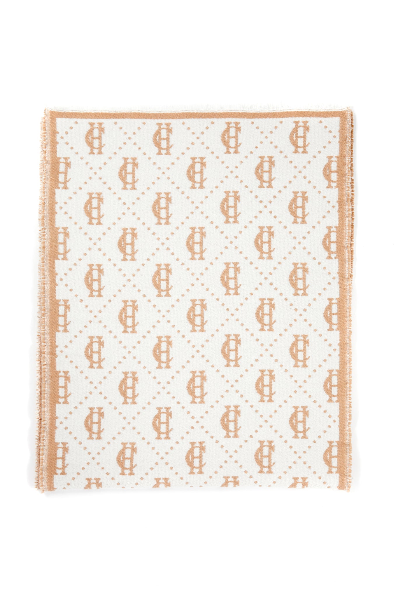 Lightweight Monogram Scarf (Camel Cream)