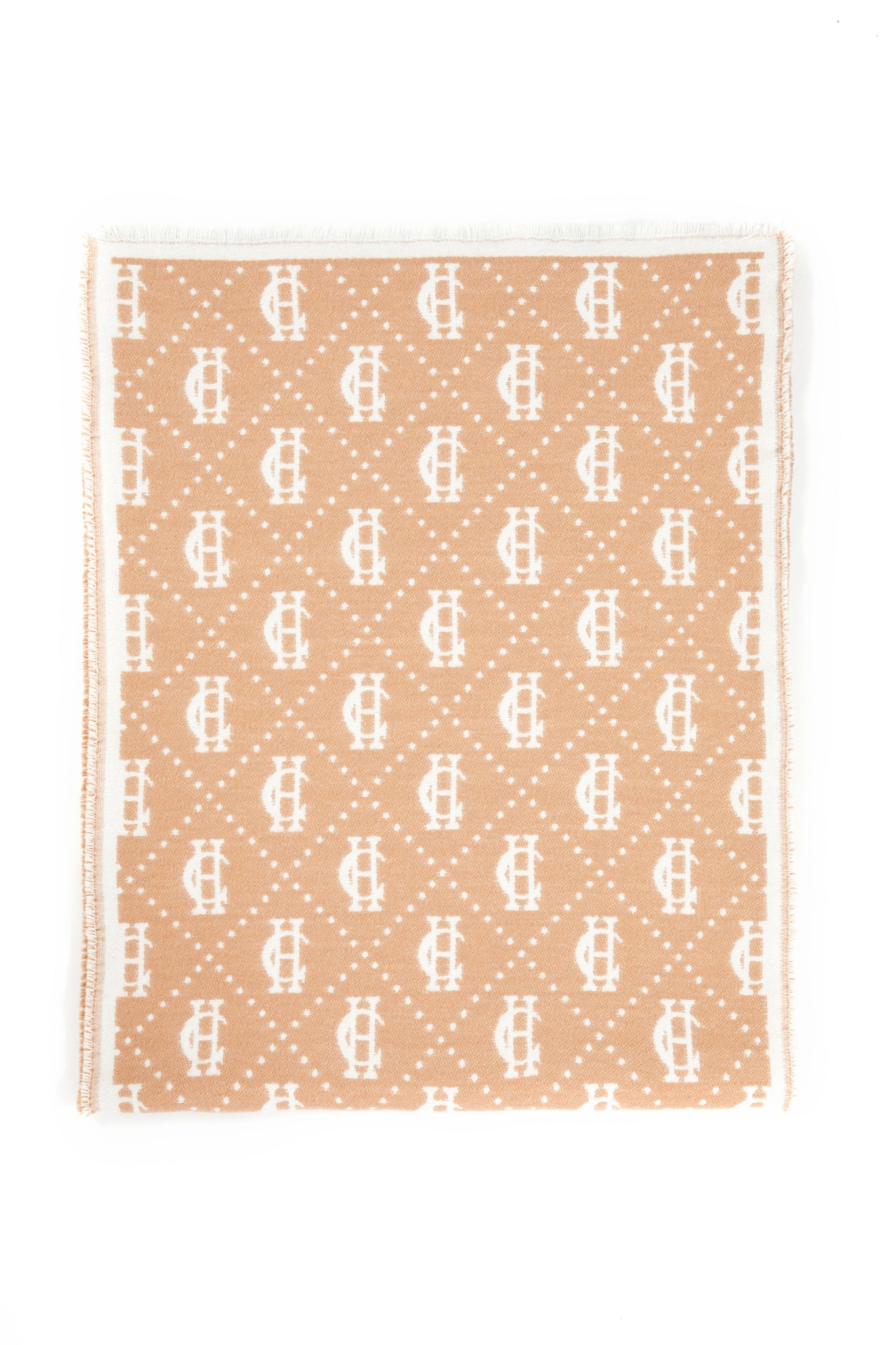 Lightweight Monogram Scarf (Camel Cream)