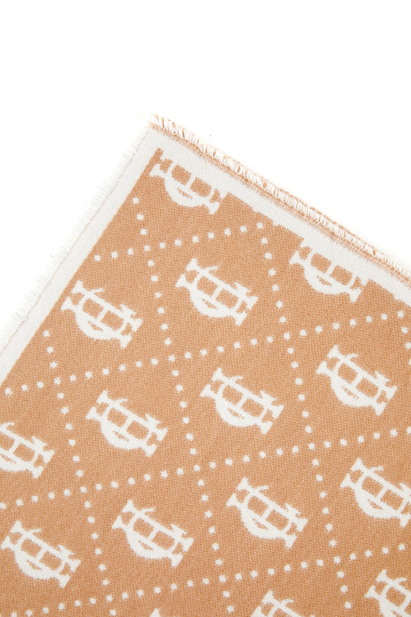 Lightweight Monogram Scarf (Camel Cream)