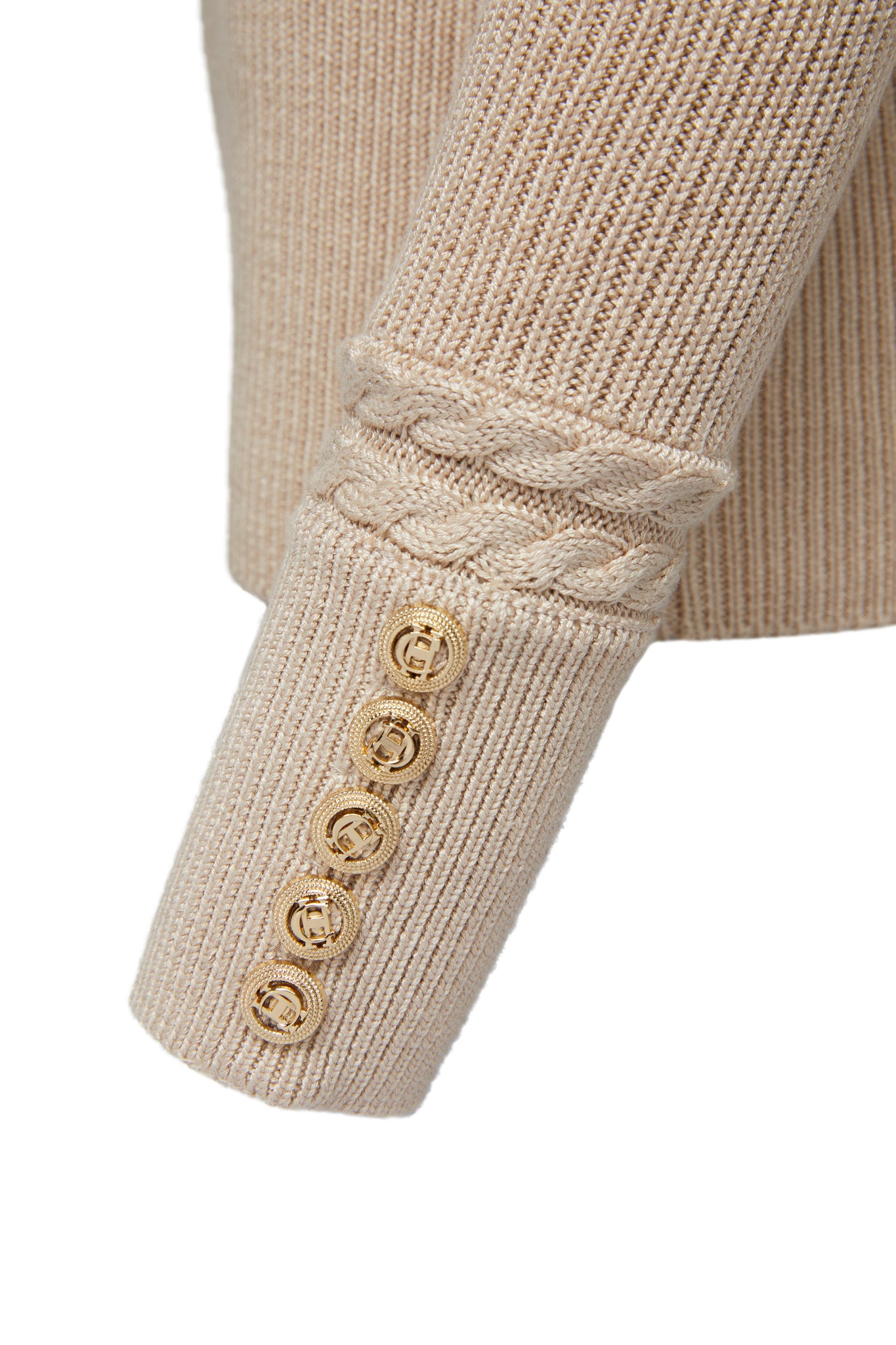 Painswick Roll Neck Knit (Biscuit)