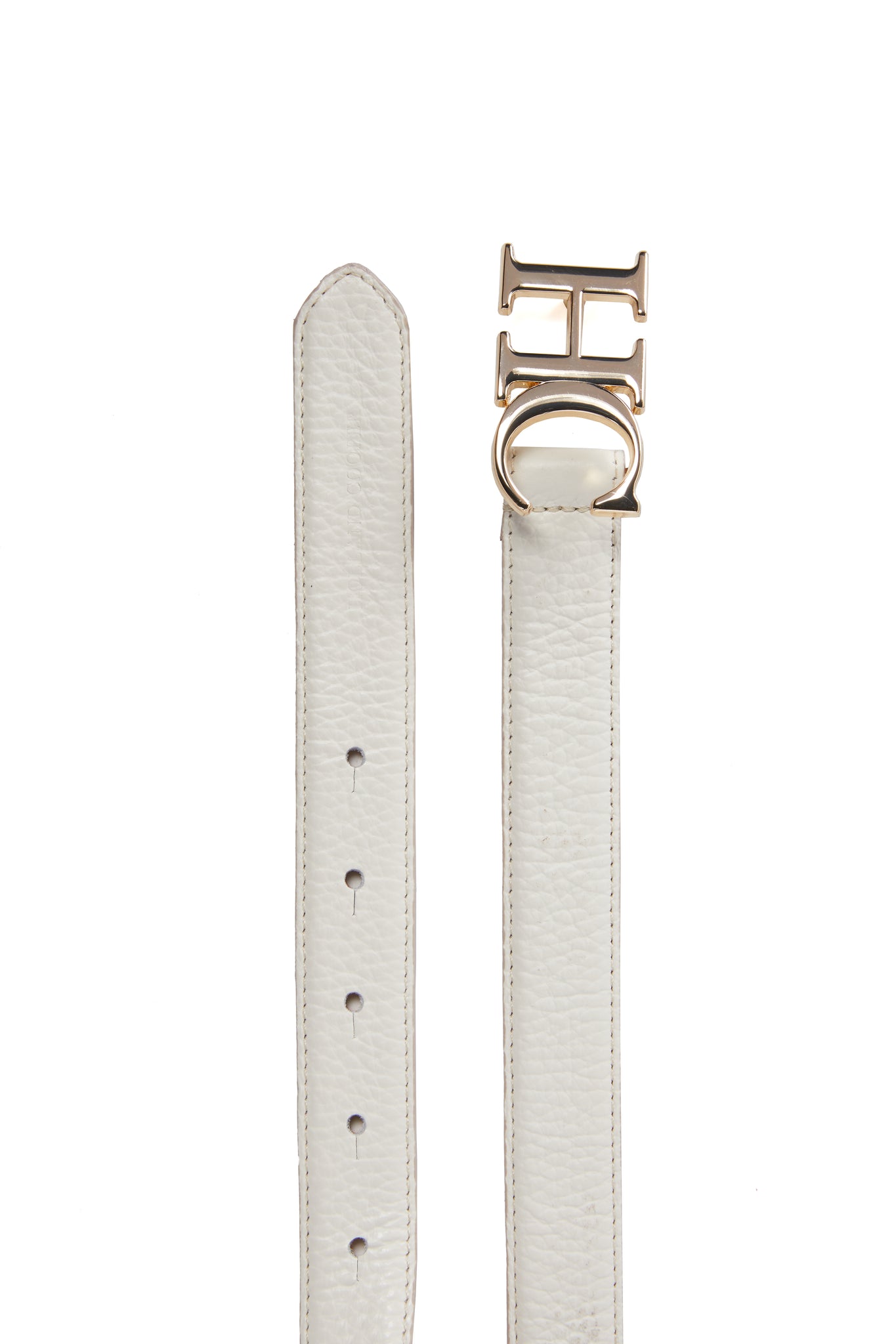 Atelier Slim Logo Belt (Off White)