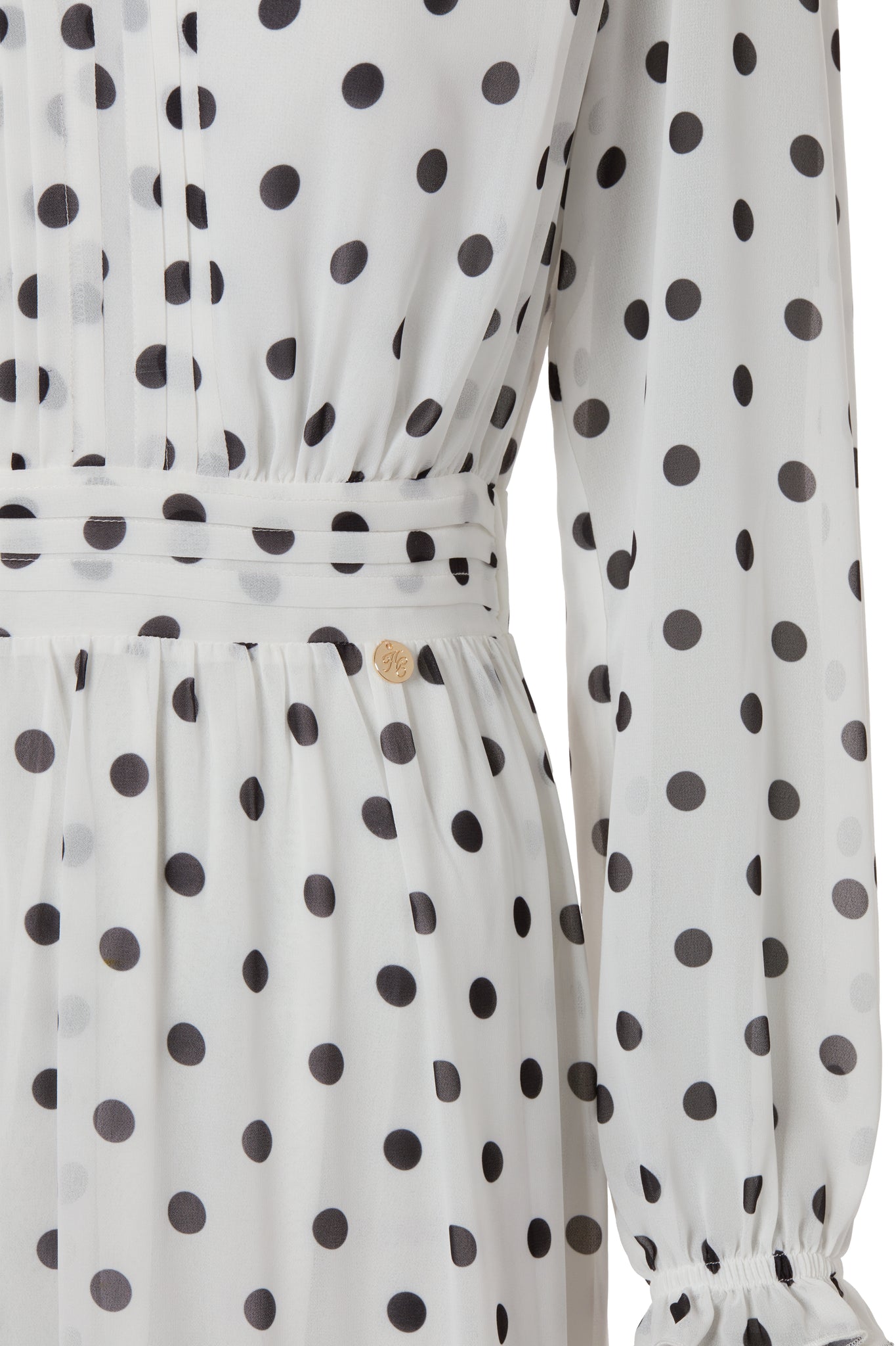 Bella Tiered Maxi Dress (White Black Polka Dot)