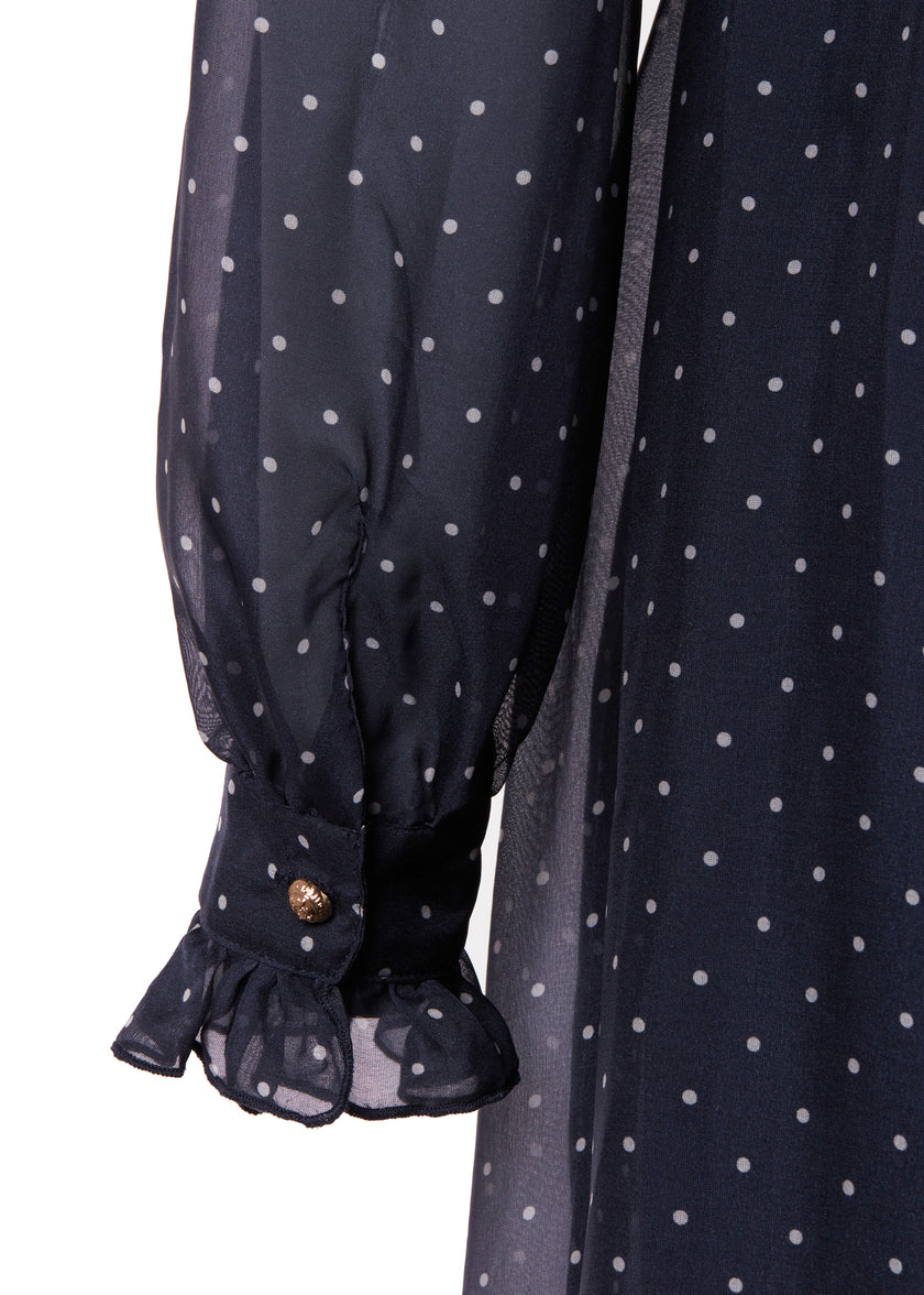 Ellisa Maxi Dress (Navy Polka Dot)