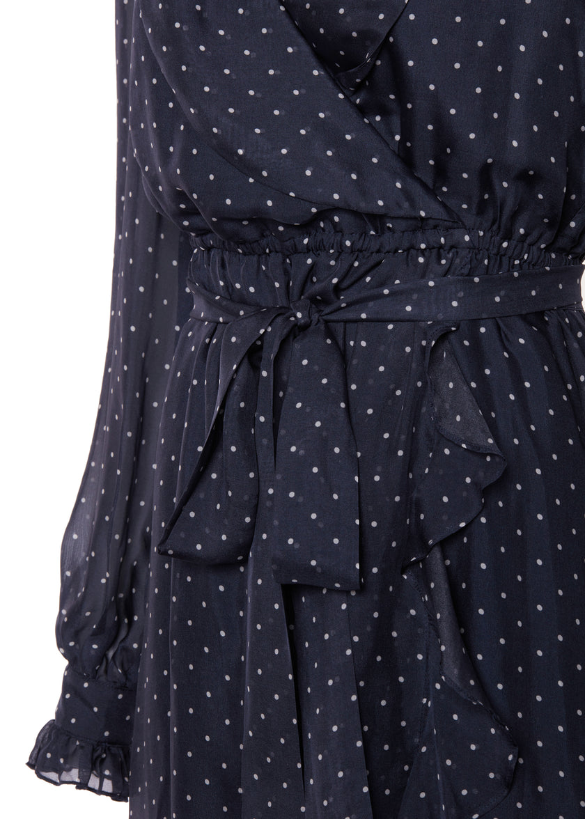 Ellisa Maxi Dress (Navy Polka Dot)