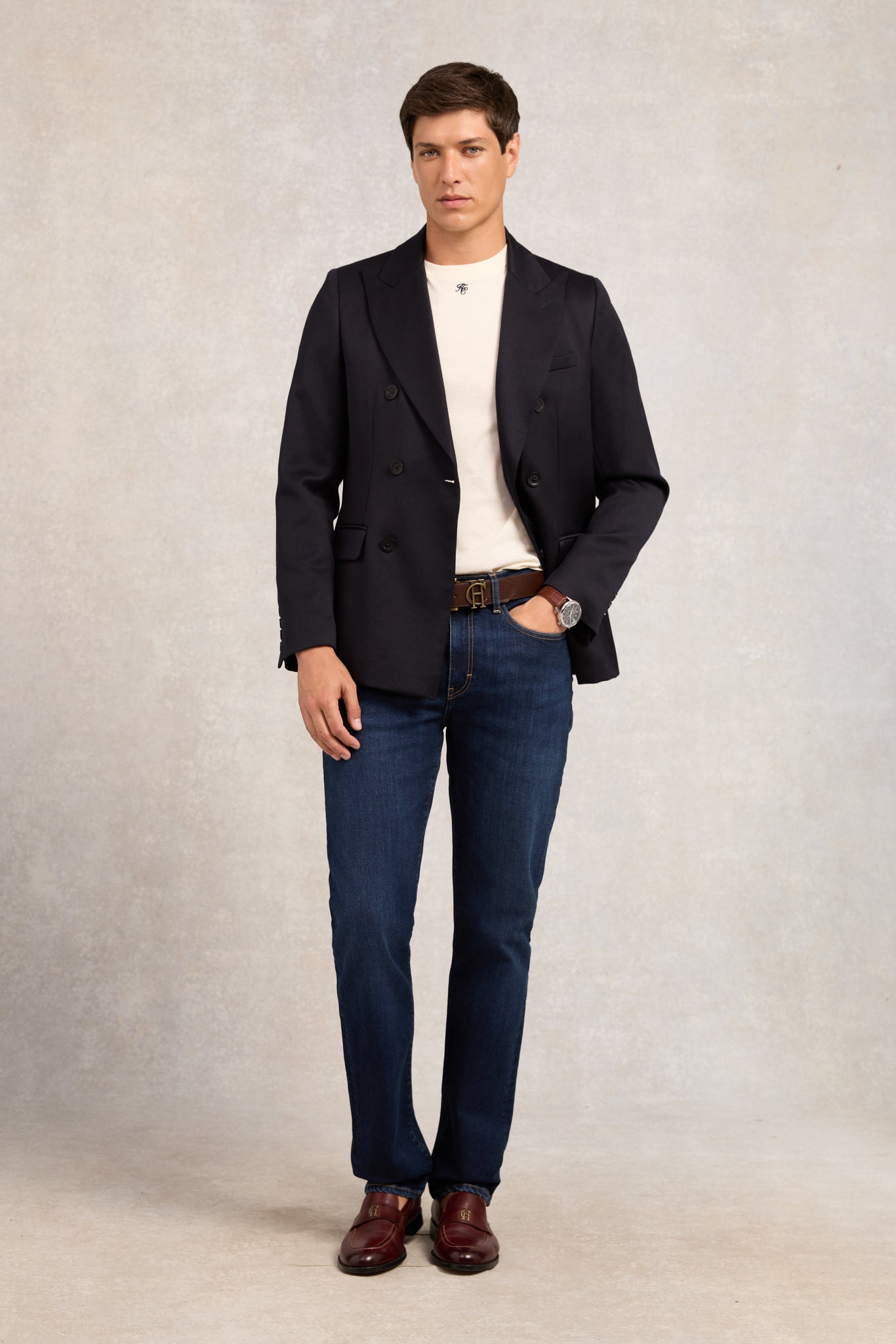 The Double Breasted Blazer (Navy Barathea)