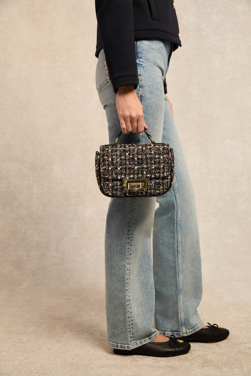 Boucle Crossbody Bag (Black Sparkle Boucle)