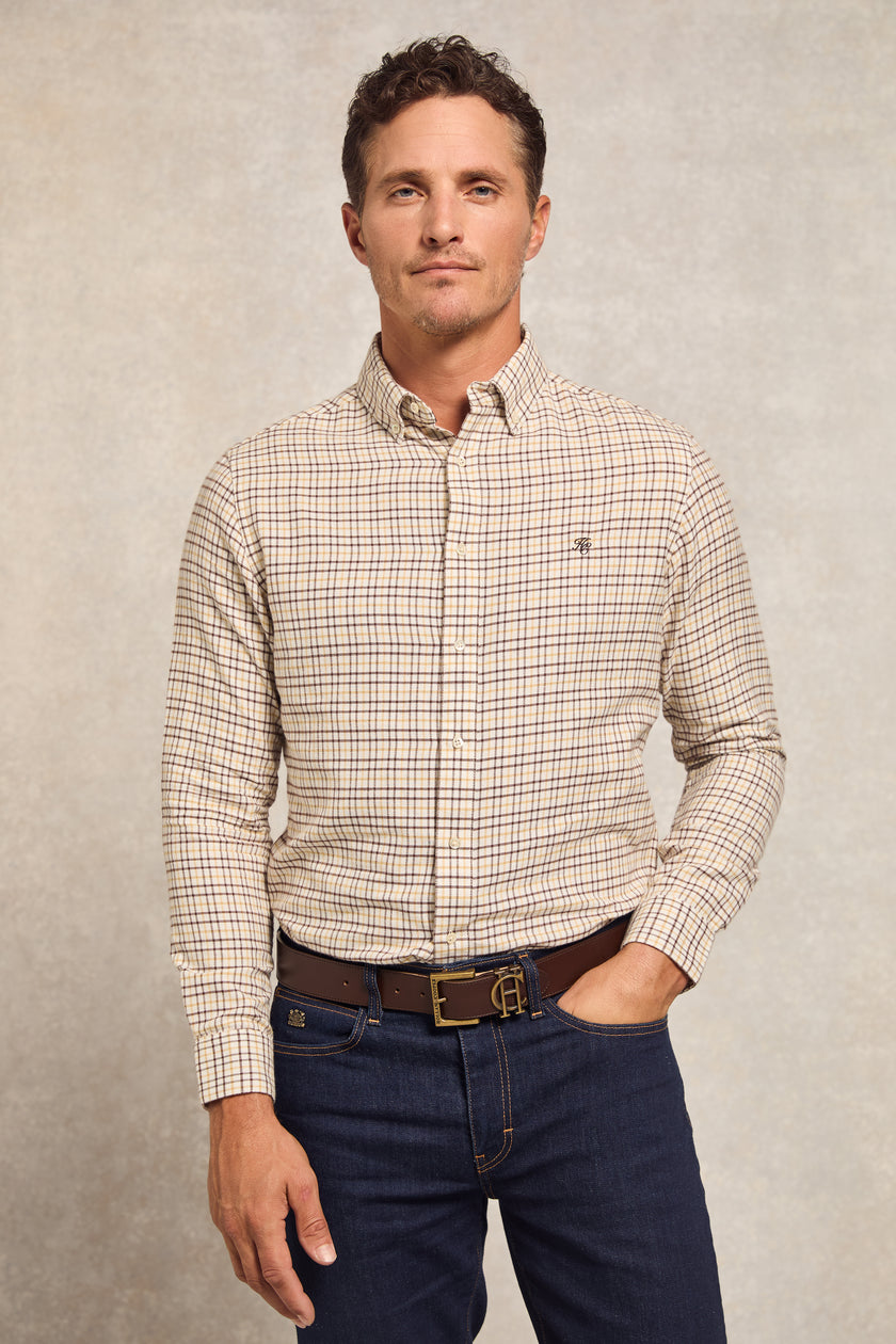 Classic Button Down Shirt (Cheltenham Camel Check)