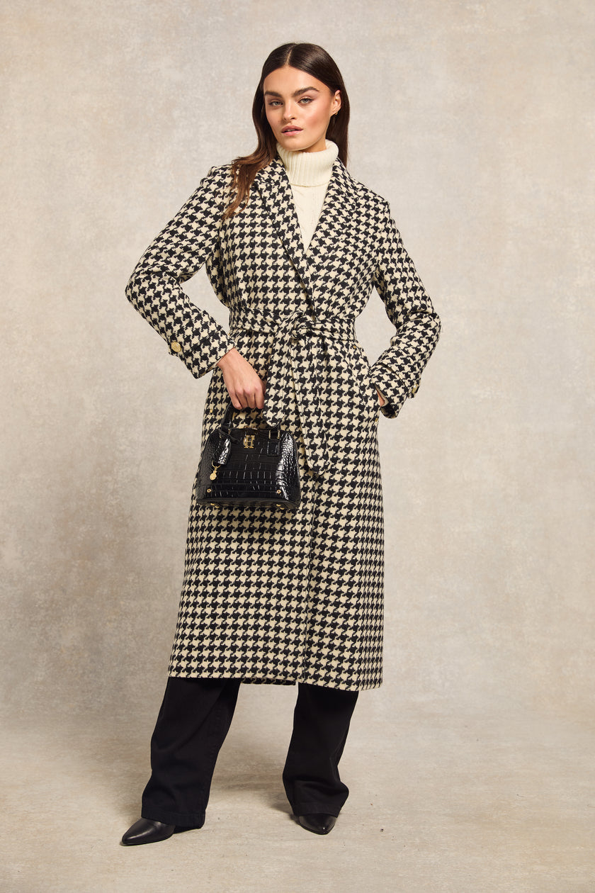 Wrap Coat (Large Scale Houndstooth)