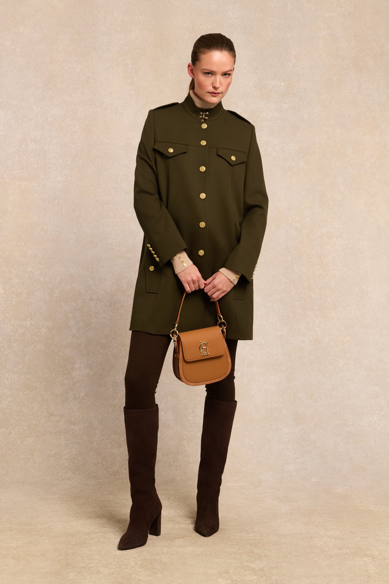 Highbury Cape Coat (Khaki Barathea)