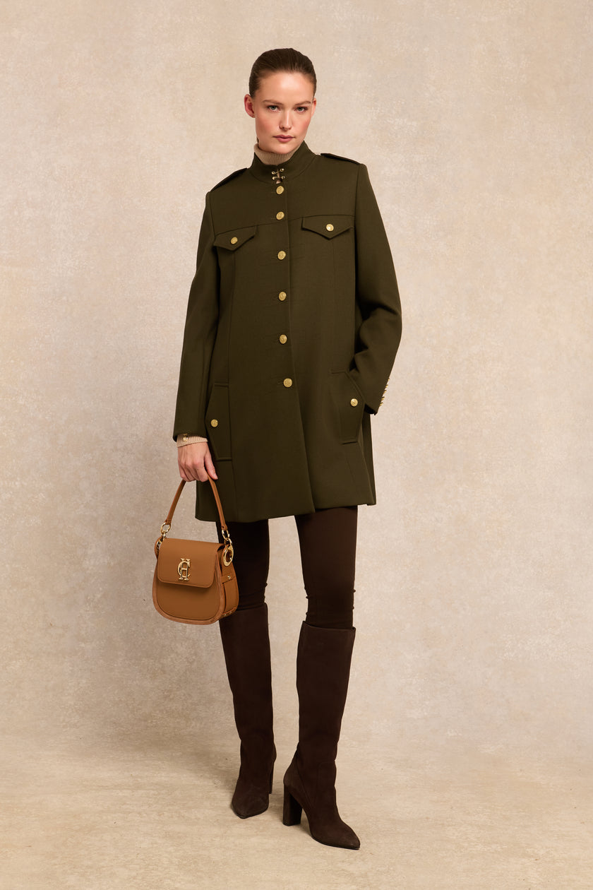 Highbury Cape Coat (Khaki Barathea)