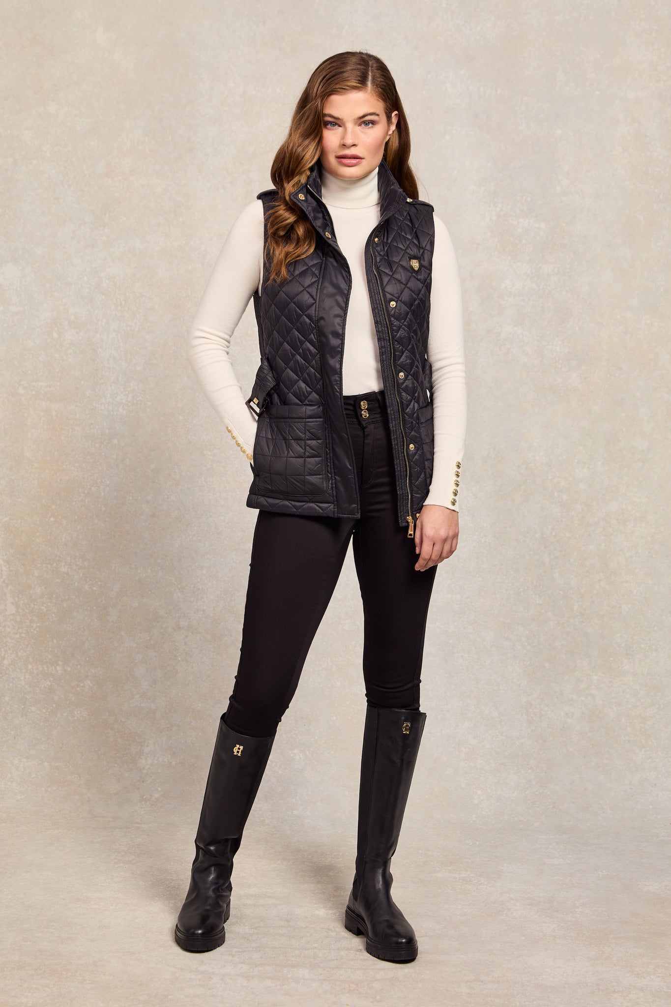 Juliana Belted Gilet (Black)