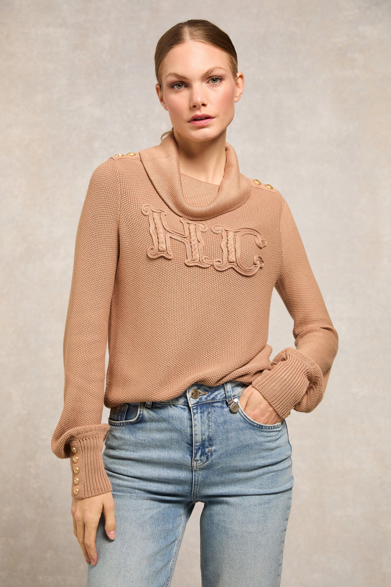 Daisy Roll Neck Knit (Camel)