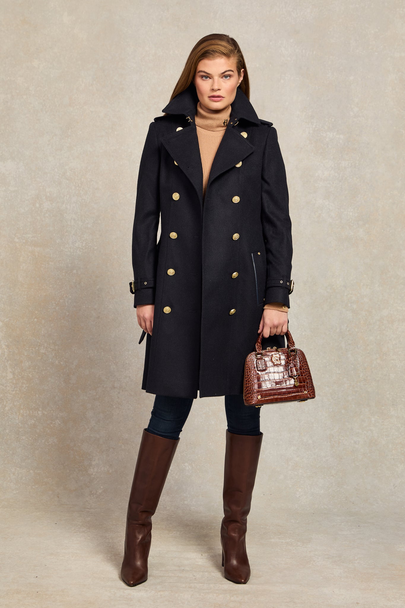 Marlborough Trench Coat (Soft Navy)