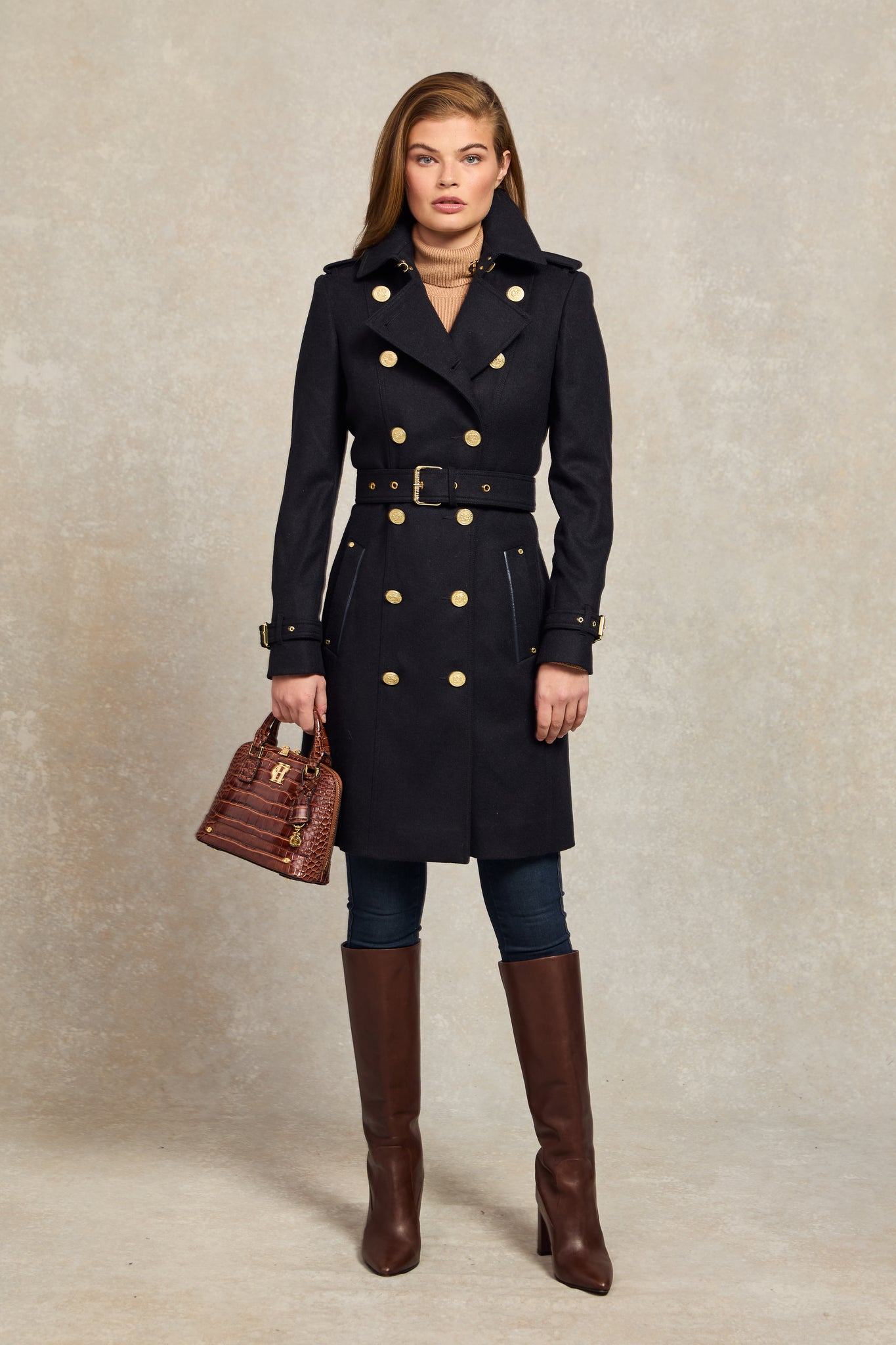 Marlborough Trench Coat (Soft Navy)