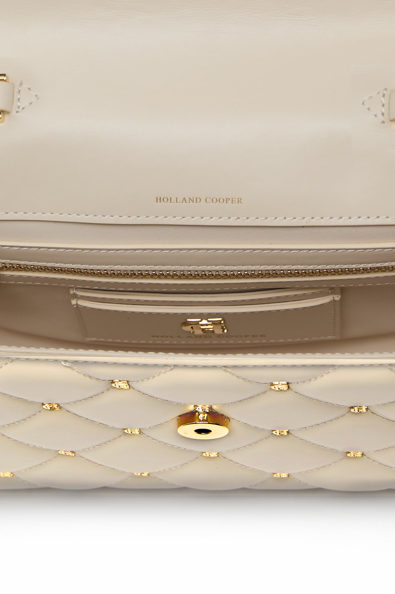 Abbot Quilted Clutch Bag (Cream)