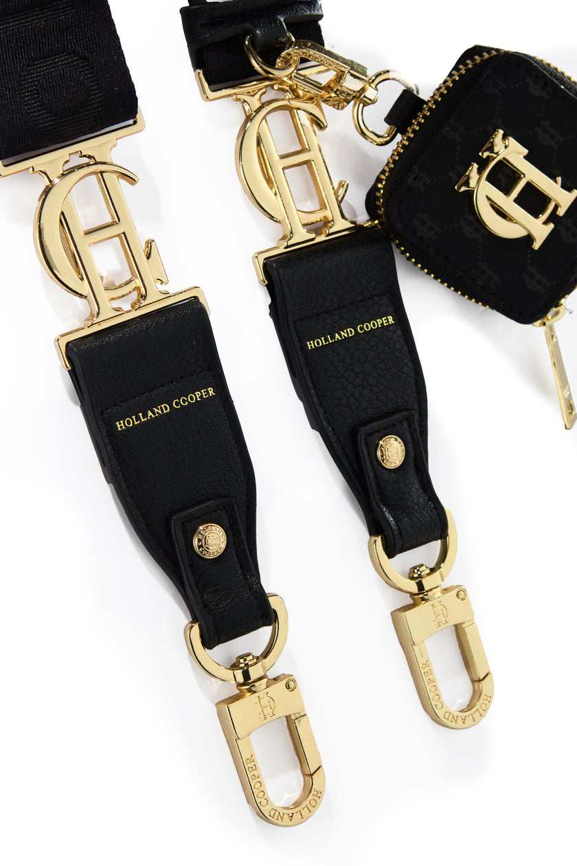 Burghley Bag Strap (Black Monogram)