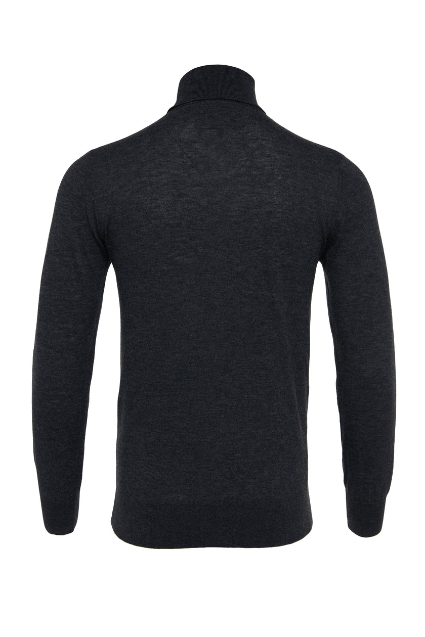 Fine Roll Neck Knit (Charcoal)