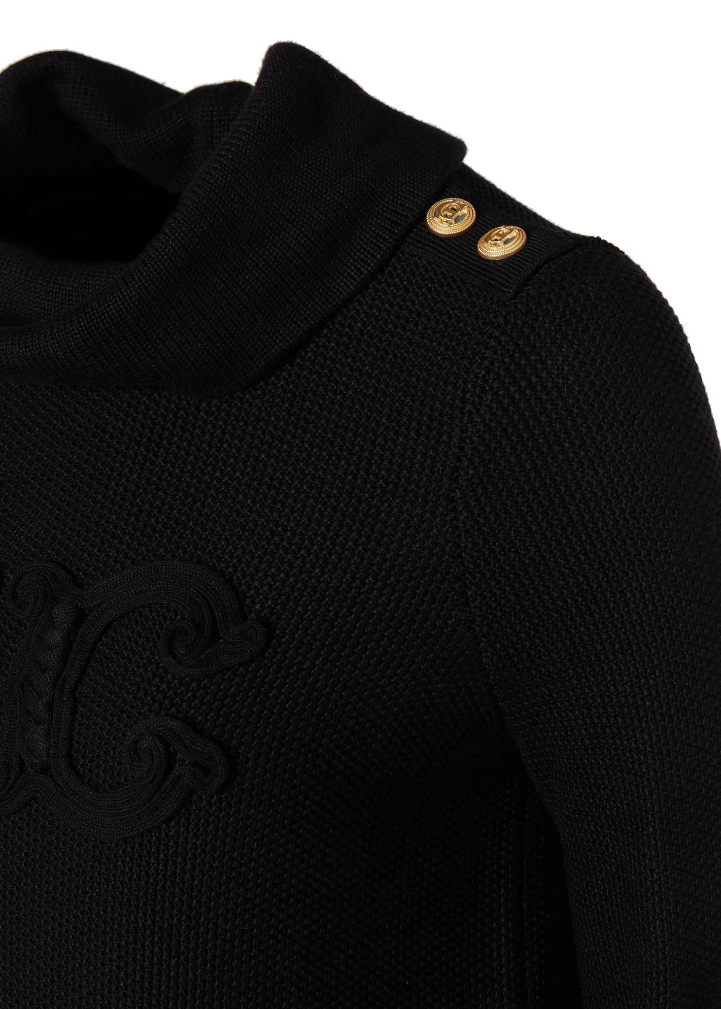 Daisy Roll Neck Knit (Black)