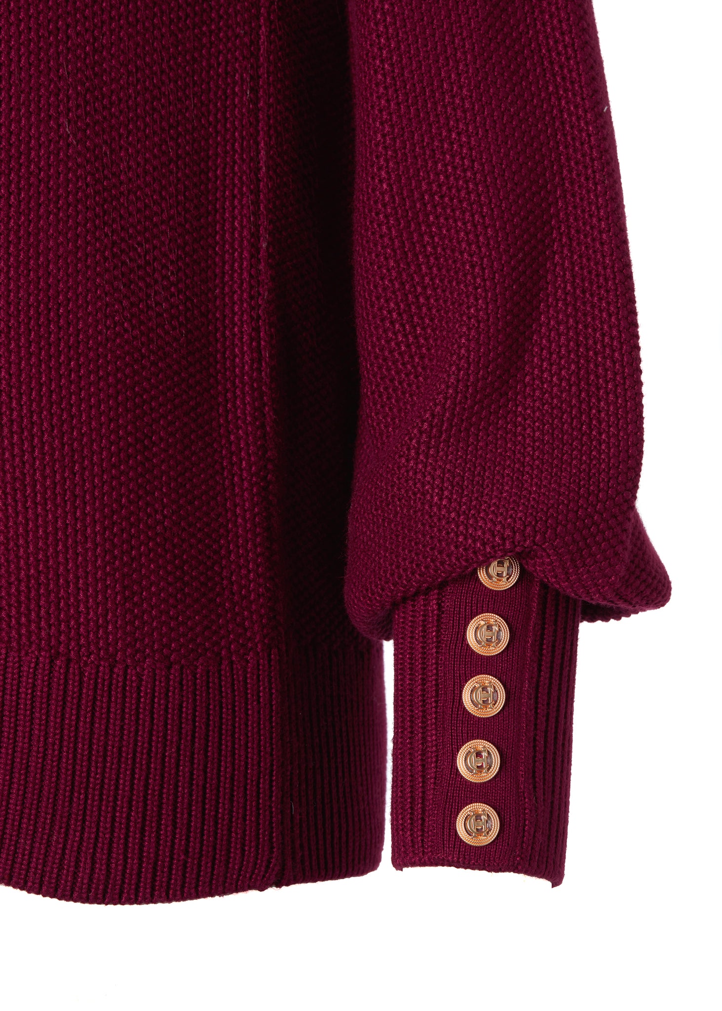 Daisy Roll Neck Knit (Wine)