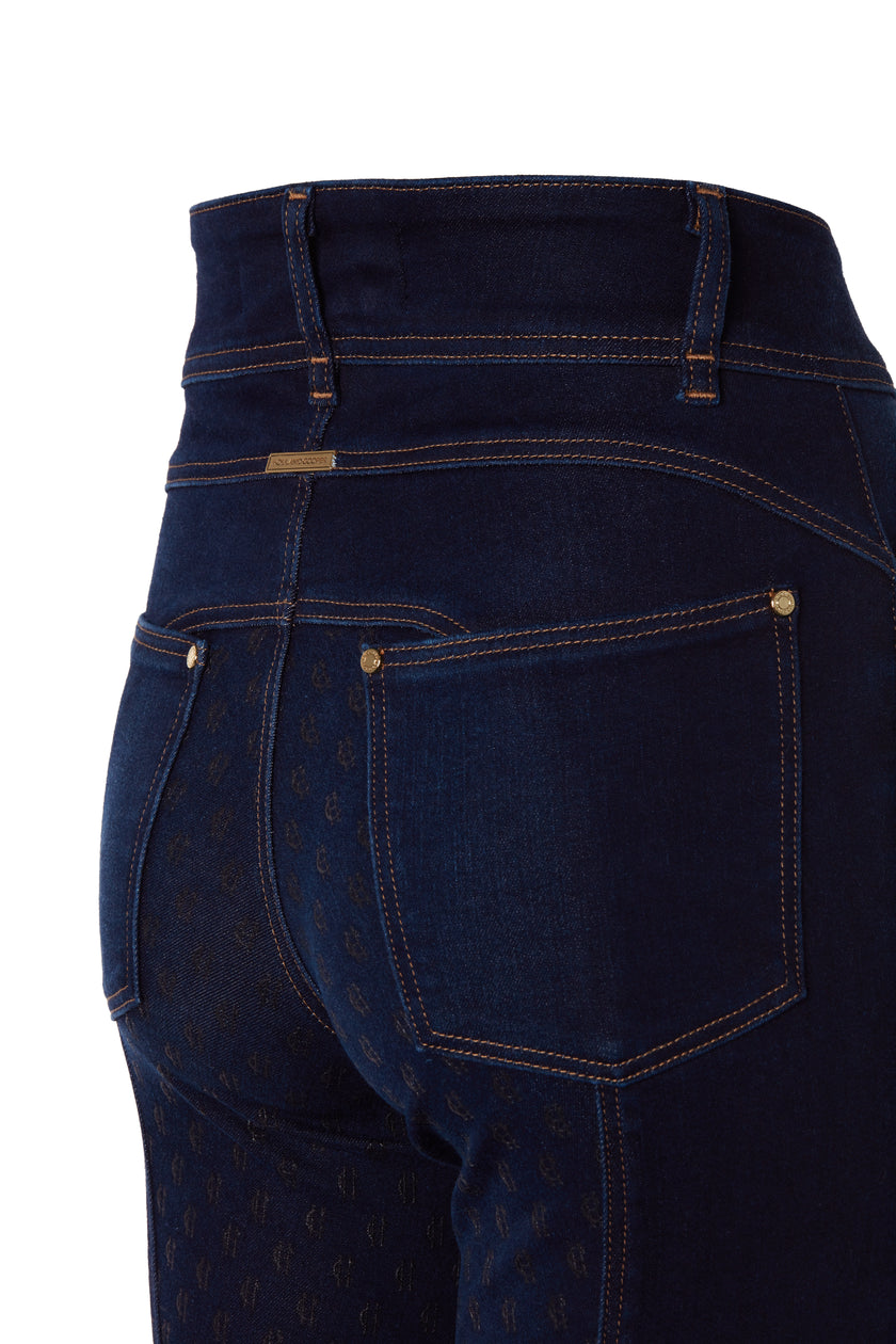 Denim Thermal Full Grip Breeches (Deep Indigo)