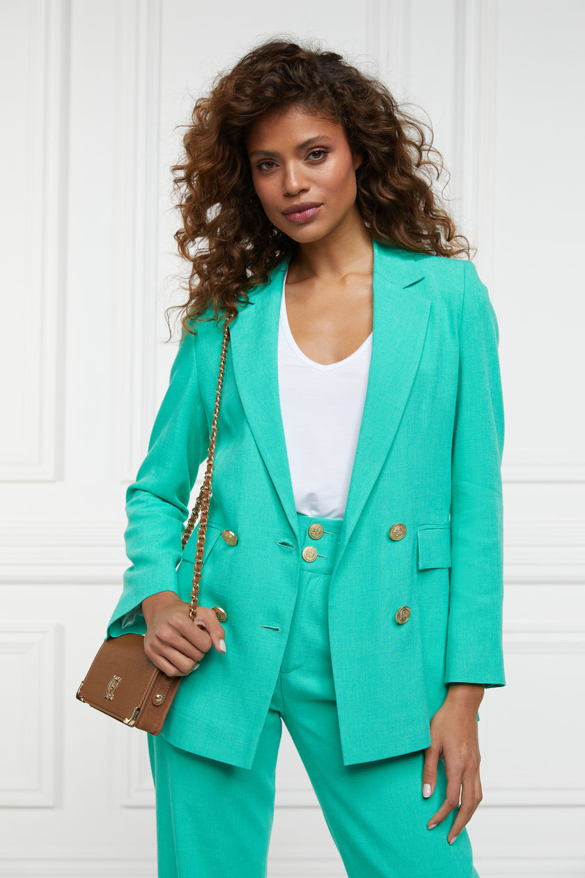 Double Breasted Blazer (Jade Linen)