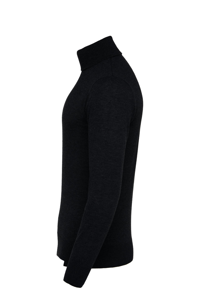 Fine Roll Neck Knit (Black)