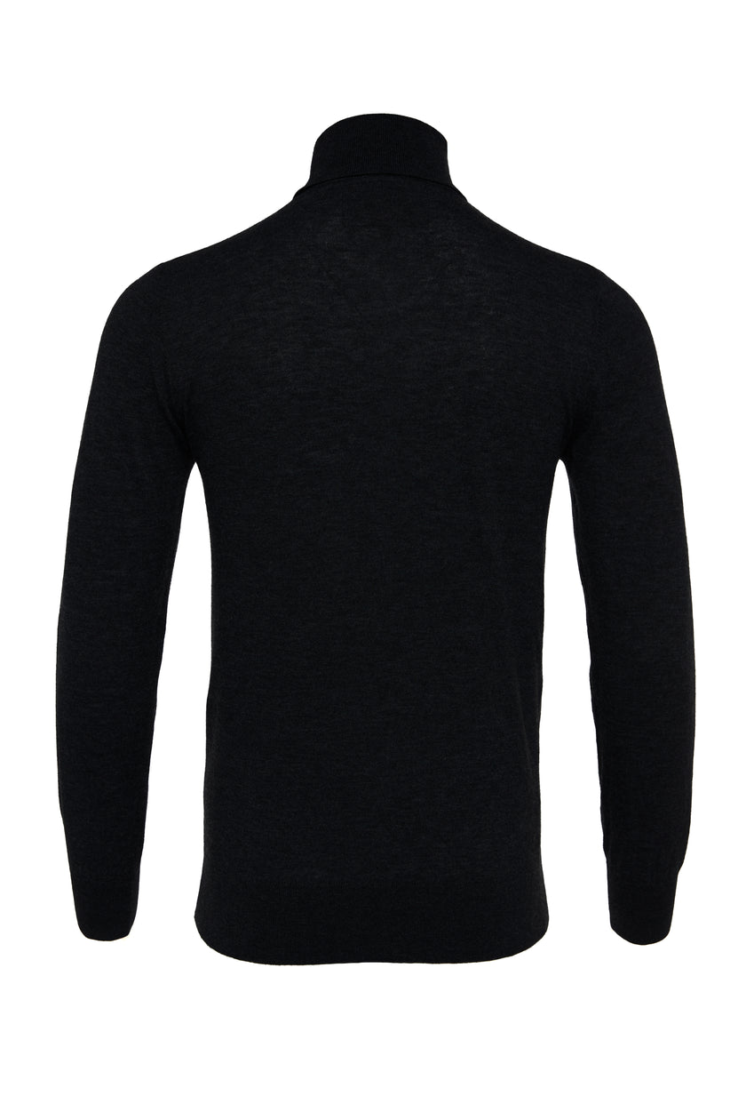 Fine Roll Neck Knit (Black)