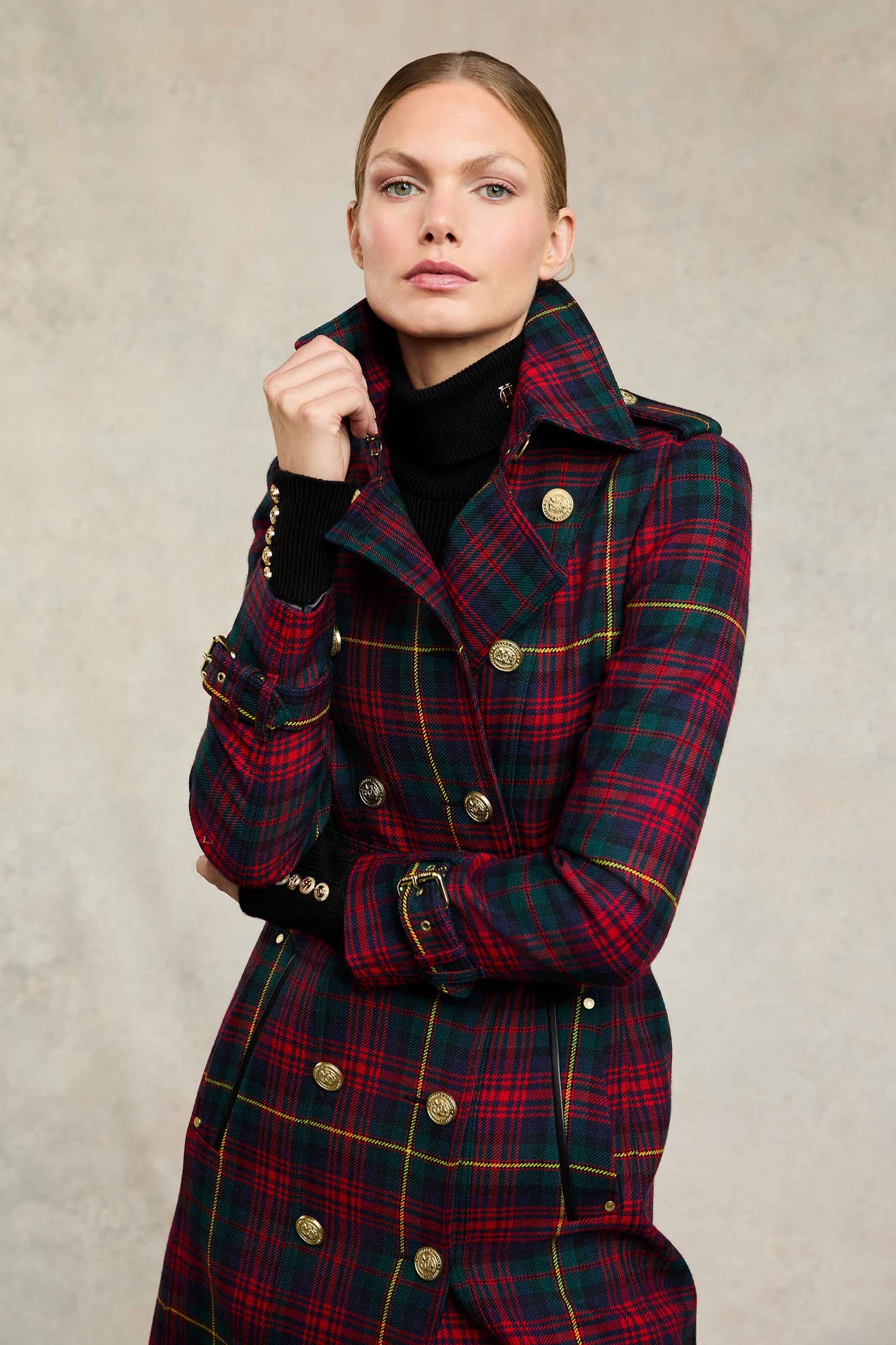 Full Length Marlborough Trench Coat (Logan Tartan)