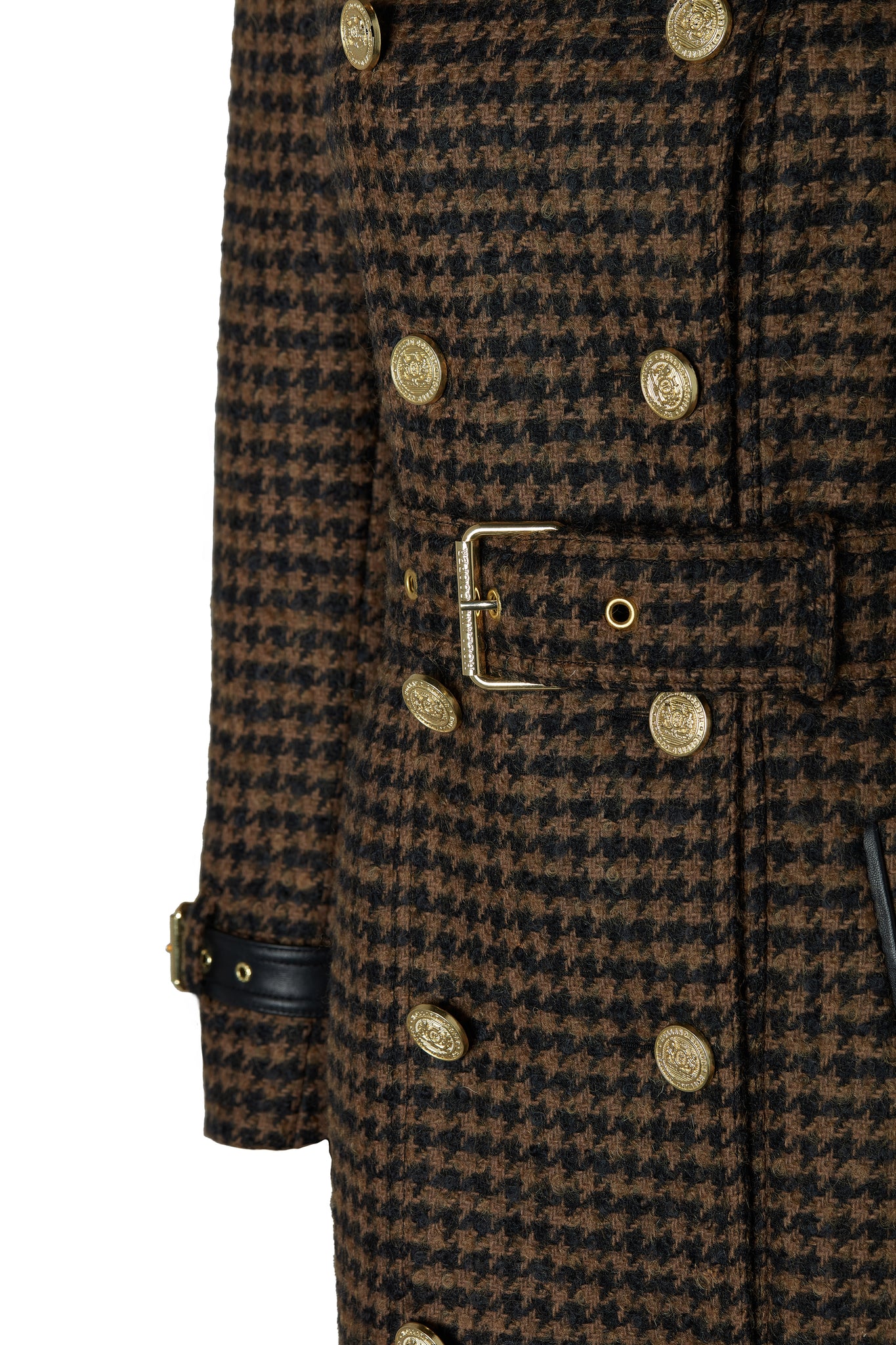 Full Length Marlborough Trench Coat (Chocolate Houndstooth)