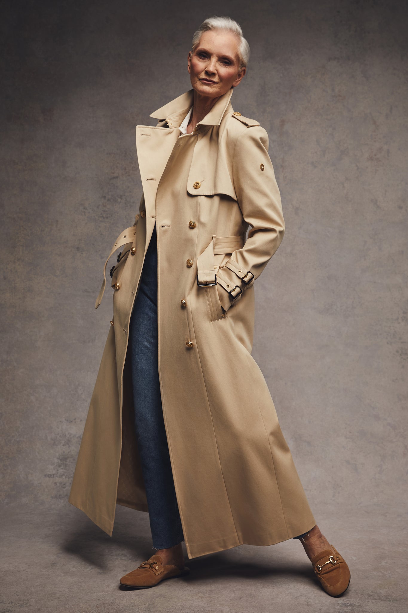 Gatcombe Full Length Trench Coat (Stone)