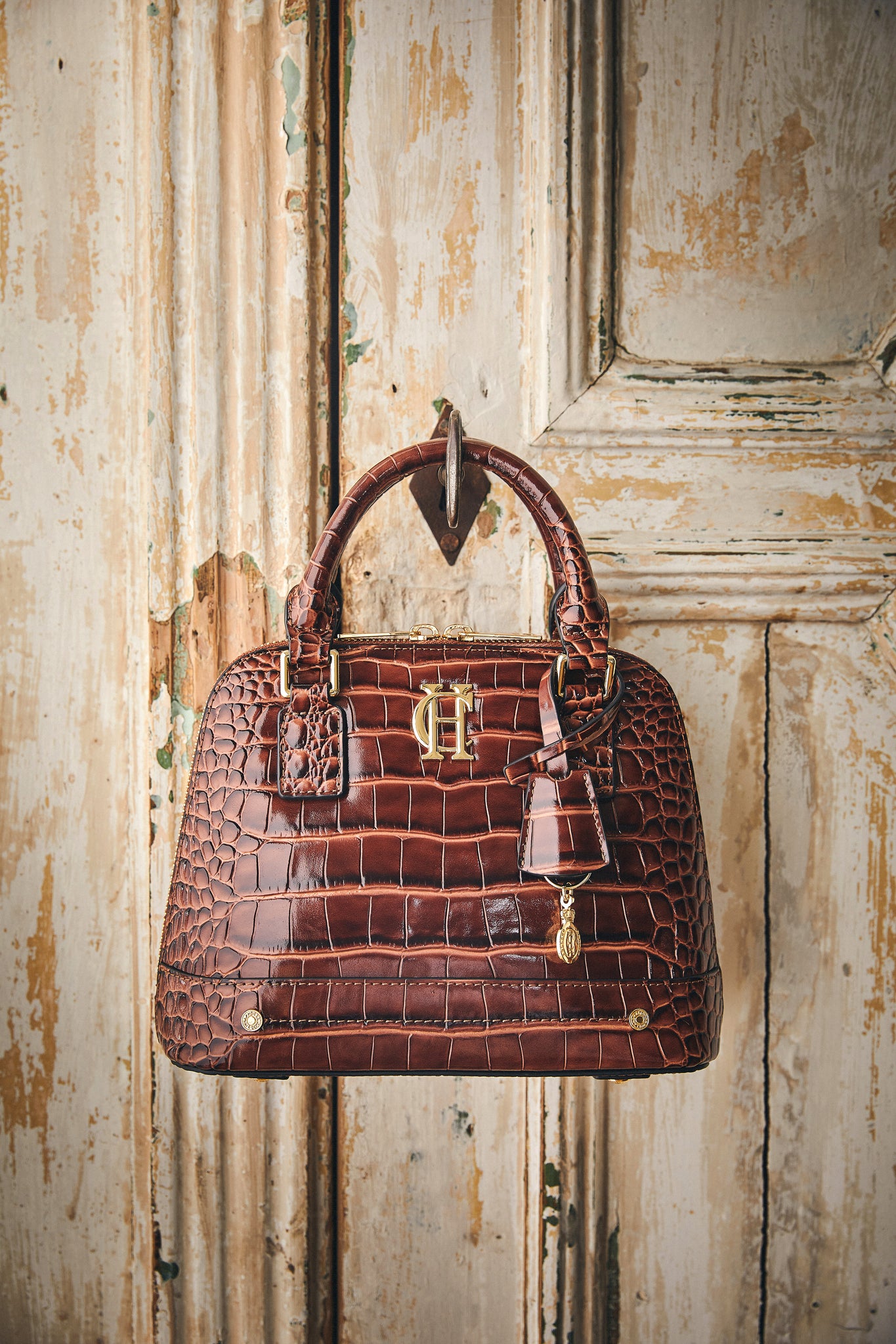 Grovesnor Tote Bag (Dark Tan Croc)