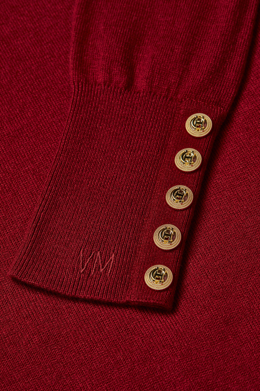 Victoria Cashmere Roll Neck (Berry)