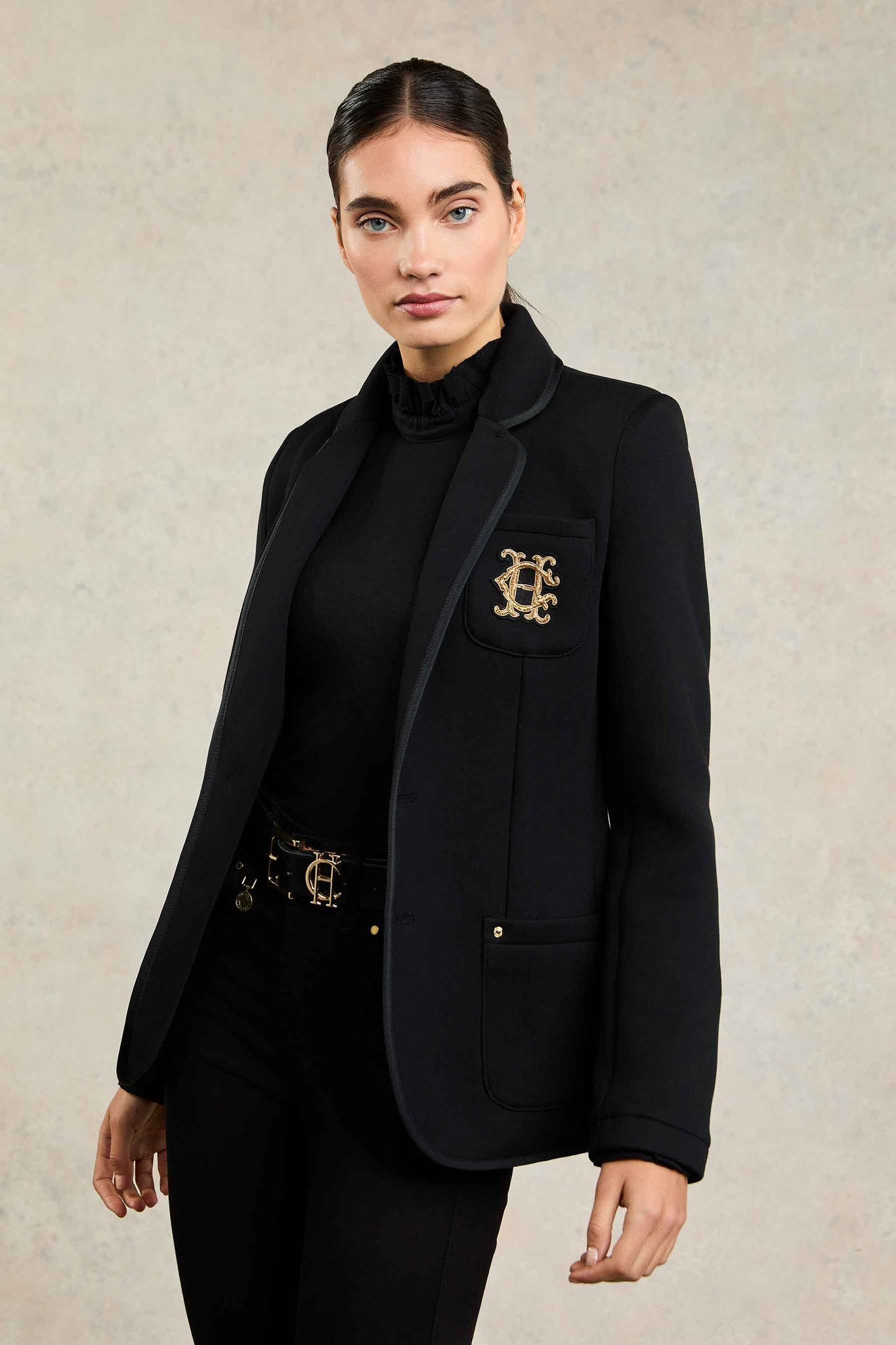 Henley Blazer (Black Black)