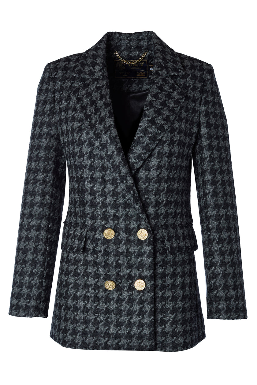 The Large Scale Charcoal Houndstooth Suit