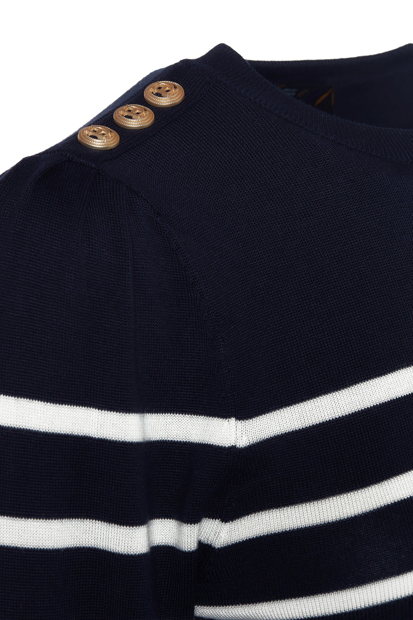 Kelsie Crew Neck Knit (Ink Navy Stripe)