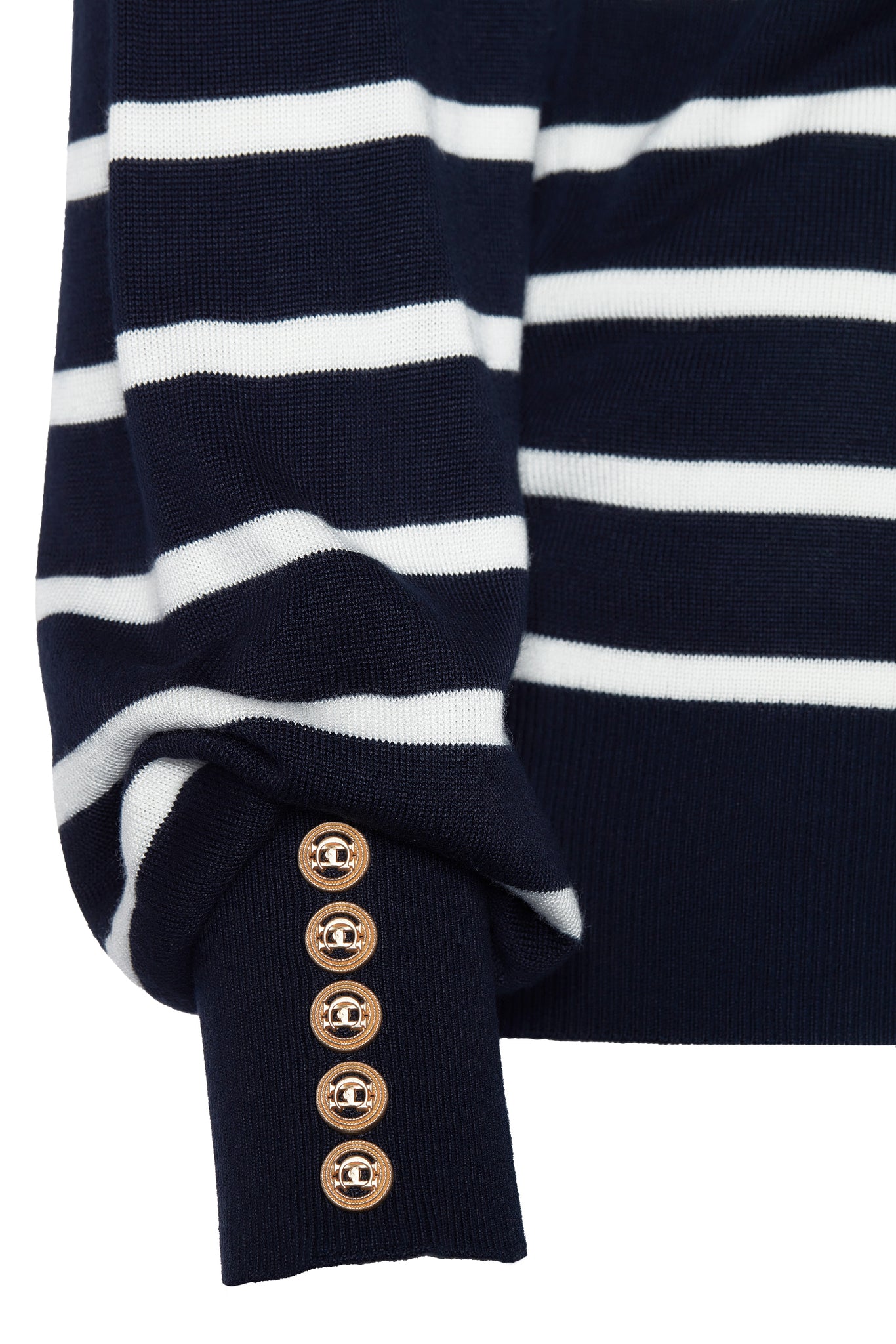 Kelsie Crew Neck Knit (Ink Navy Stripe)