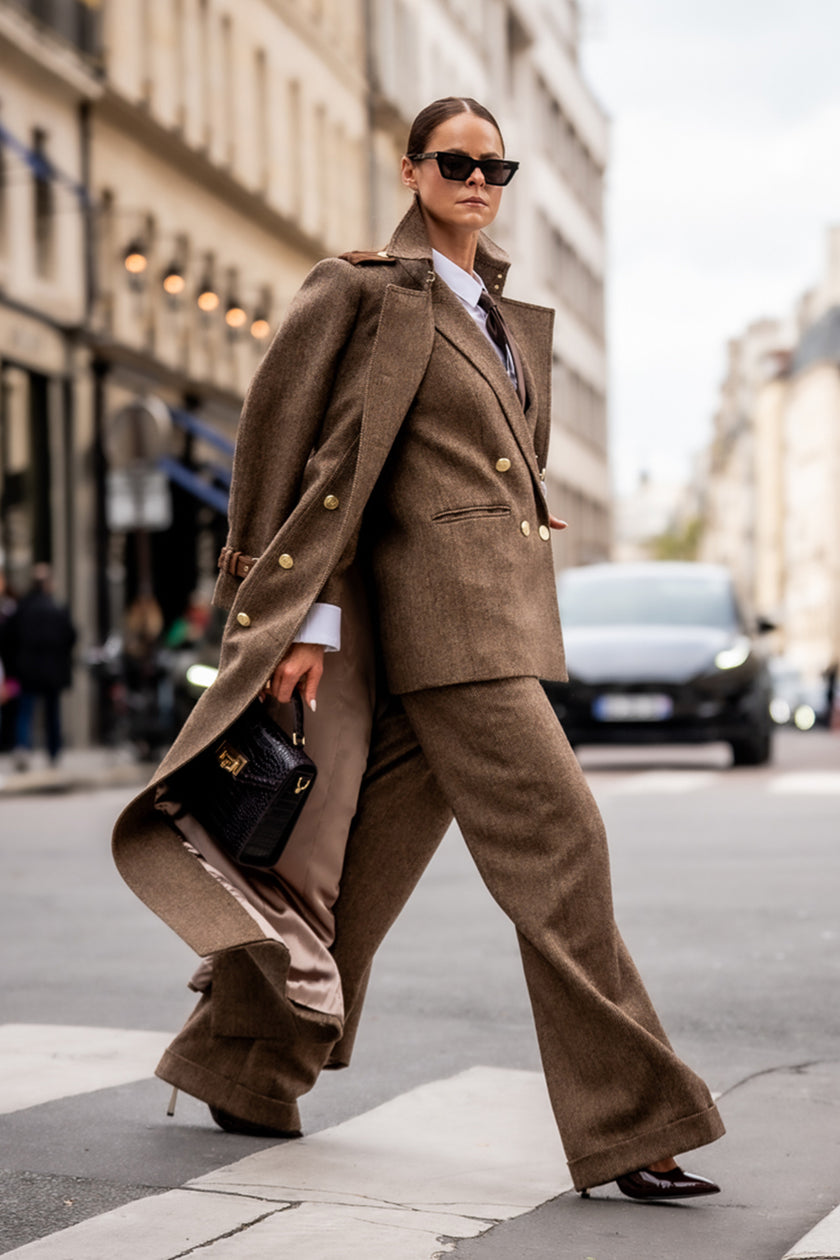 The Large Scale Brown Herringbone Suit