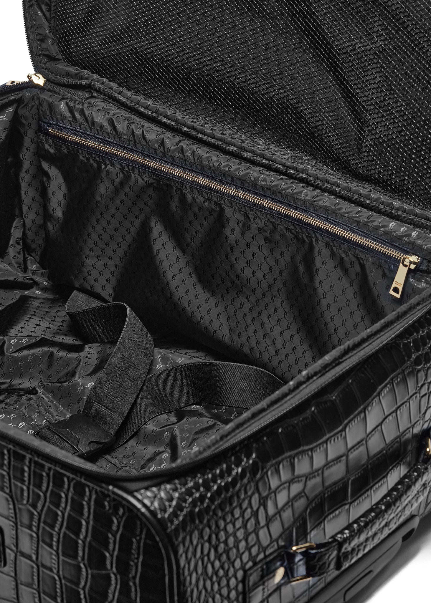 Knightsbridge Large Suitcase (Black Croc)