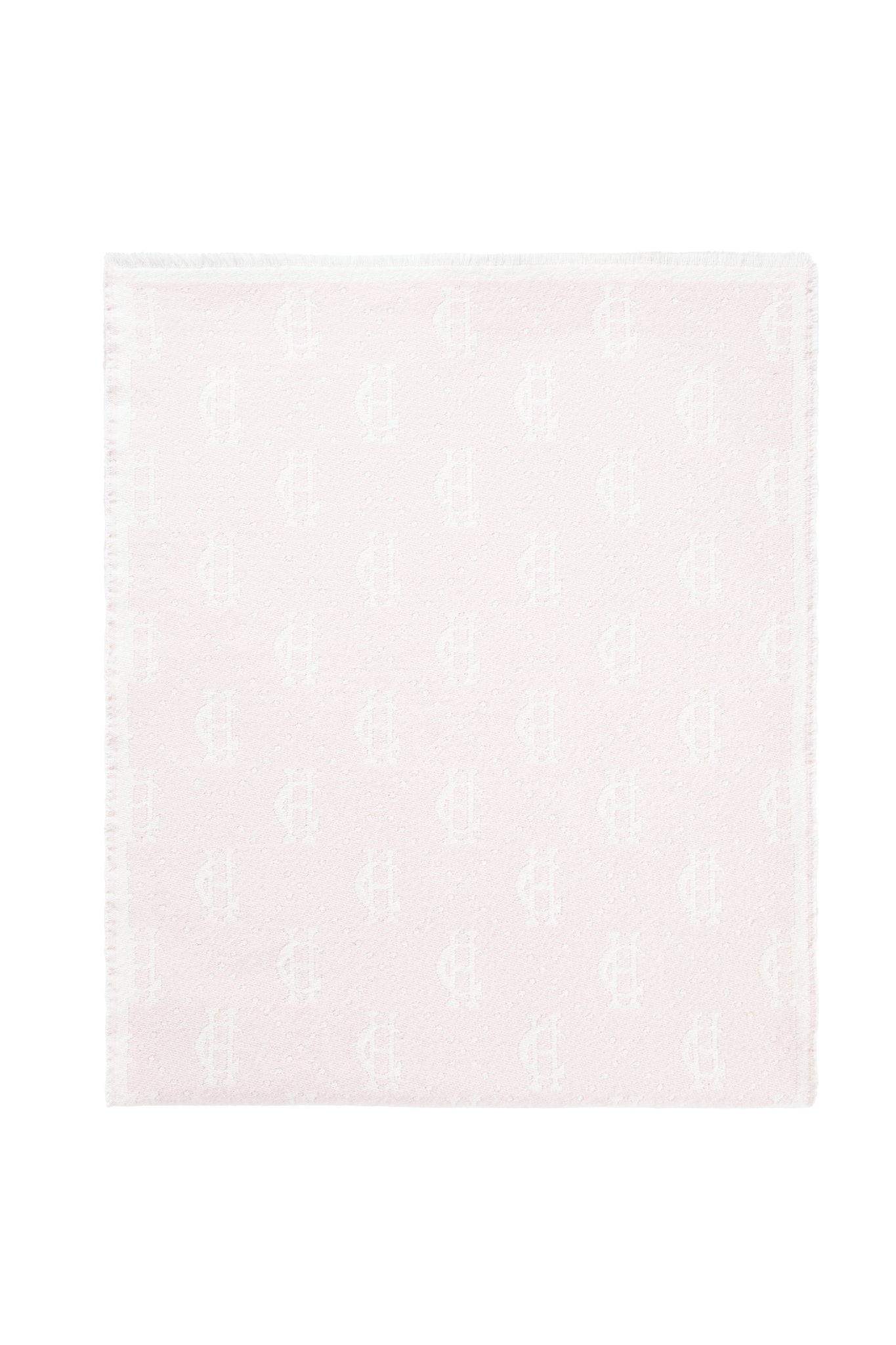 Lightweight Monogram Scarf (Cream Soft Pink)