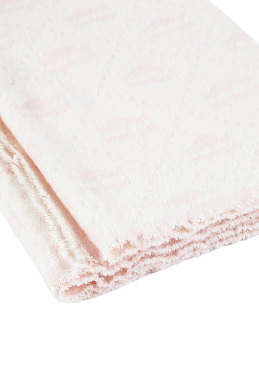 Lightweight Monogram Scarf (Cream Soft Pink)