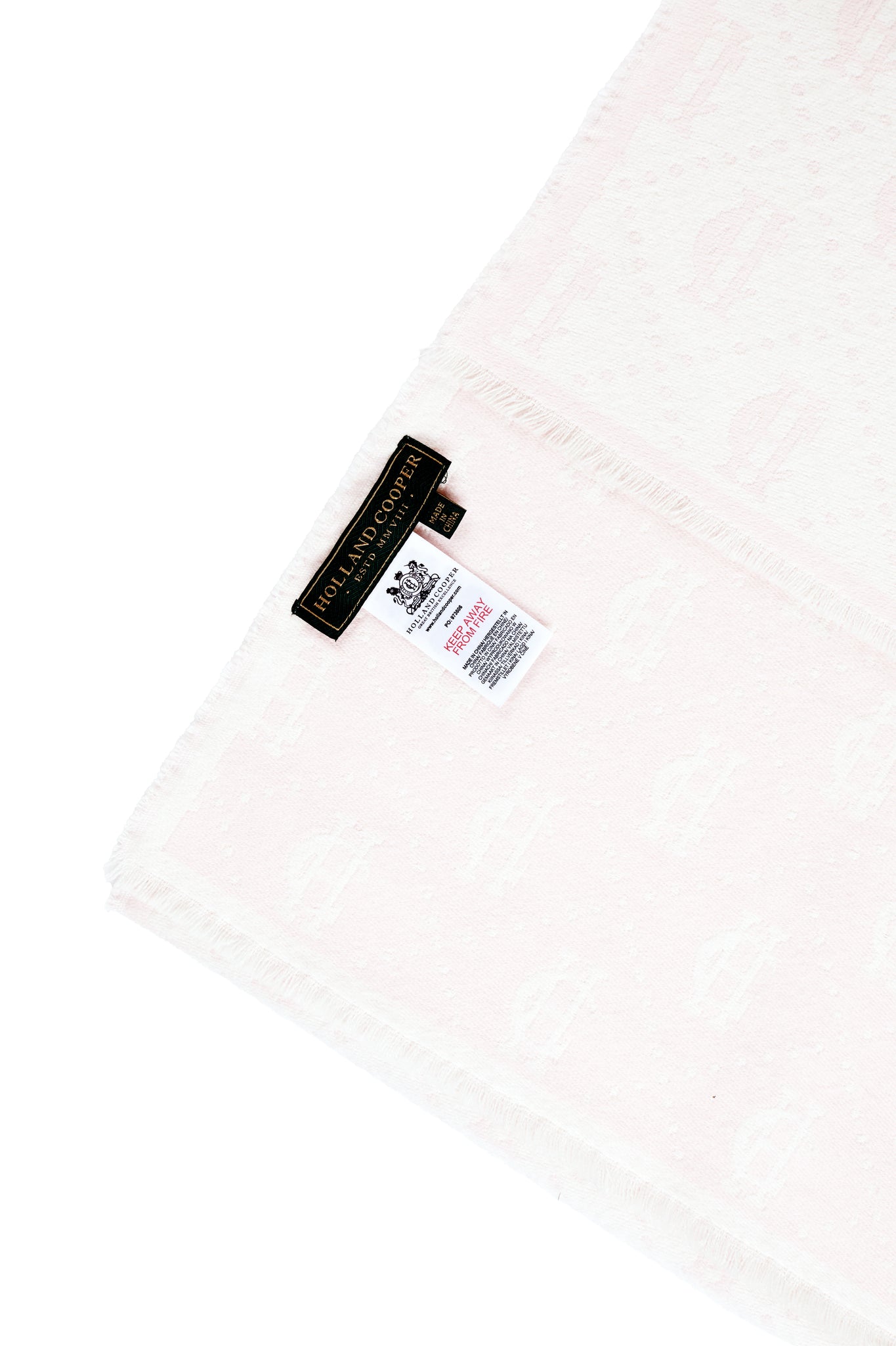 Lightweight Monogram Scarf (Cream Soft Pink)