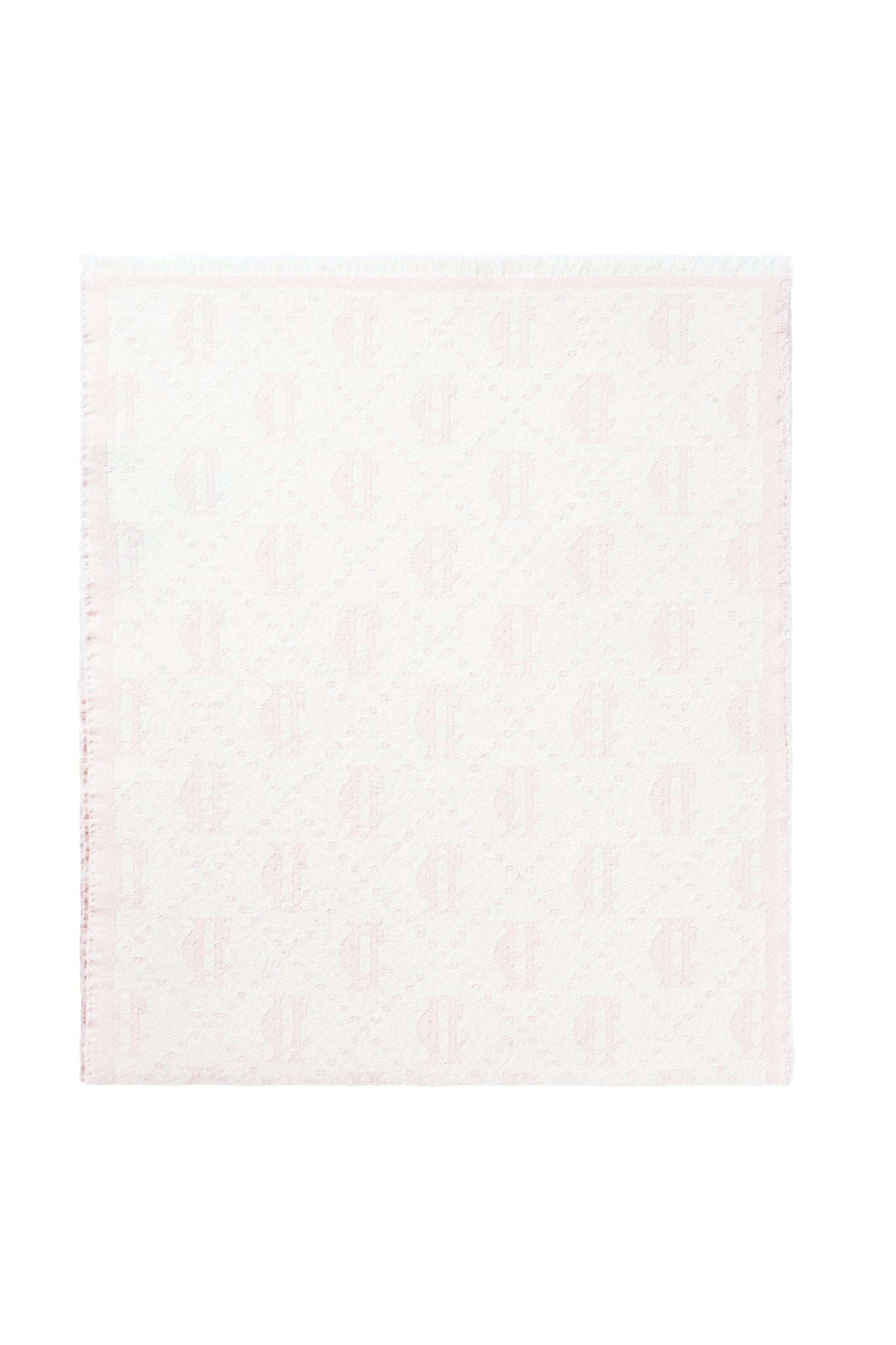 Lightweight Monogram Scarf (Cream Soft Pink)